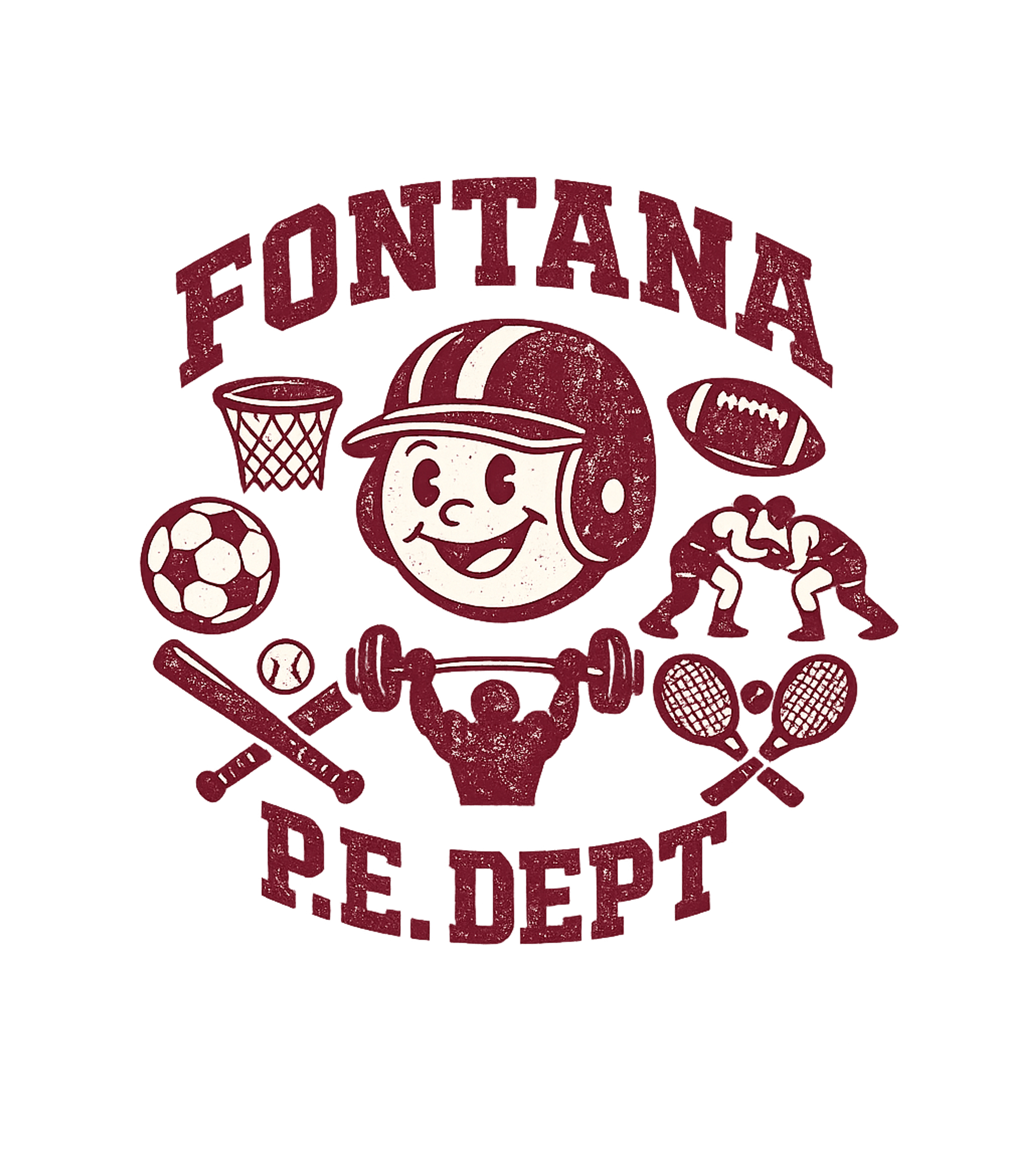 Fontana P.E. Dept Sports Fitness Premium T-Shirt featuring This vintage-inspired tee celebrates the Fontana P – designed by Geoff Brown @ SunFrog Fontana P.E. Dept Sports Fitness Premium T-Shirt featuring This vintage-inspired tee celebrates the Fontana P – designed by Geoff Brown @ SunFrog