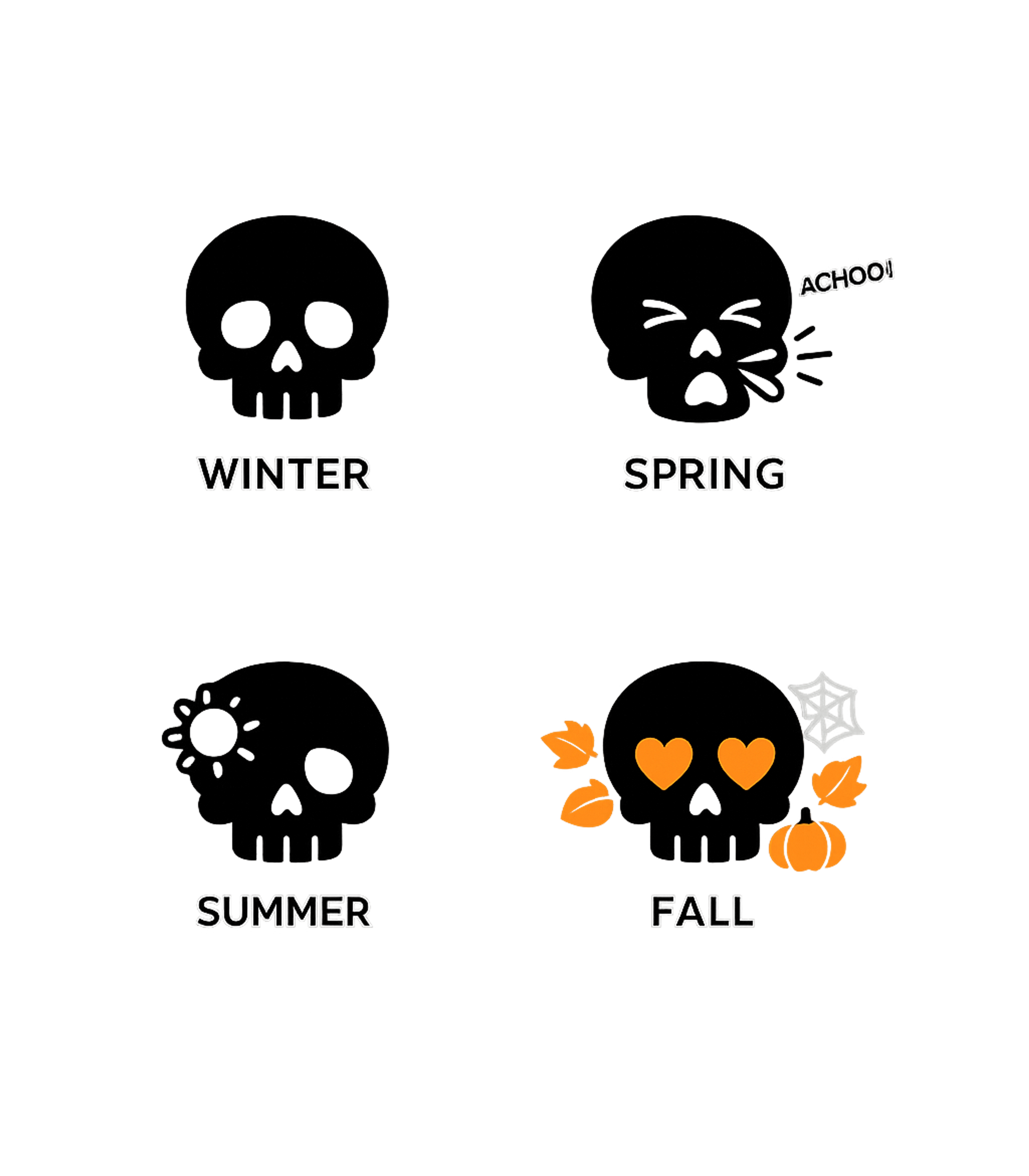 Four Seasons Fun halloween Crewneck Sweatshirt featuring This playful design humorously depicts the four seasons, hig – designed by Geoff Brown @ SunFrog Four Seasons Fun halloween Crewneck Sweatshirt featuring This playful design humorously depicts the four seasons, hig – designed by Geoff Brown @ SunFrog