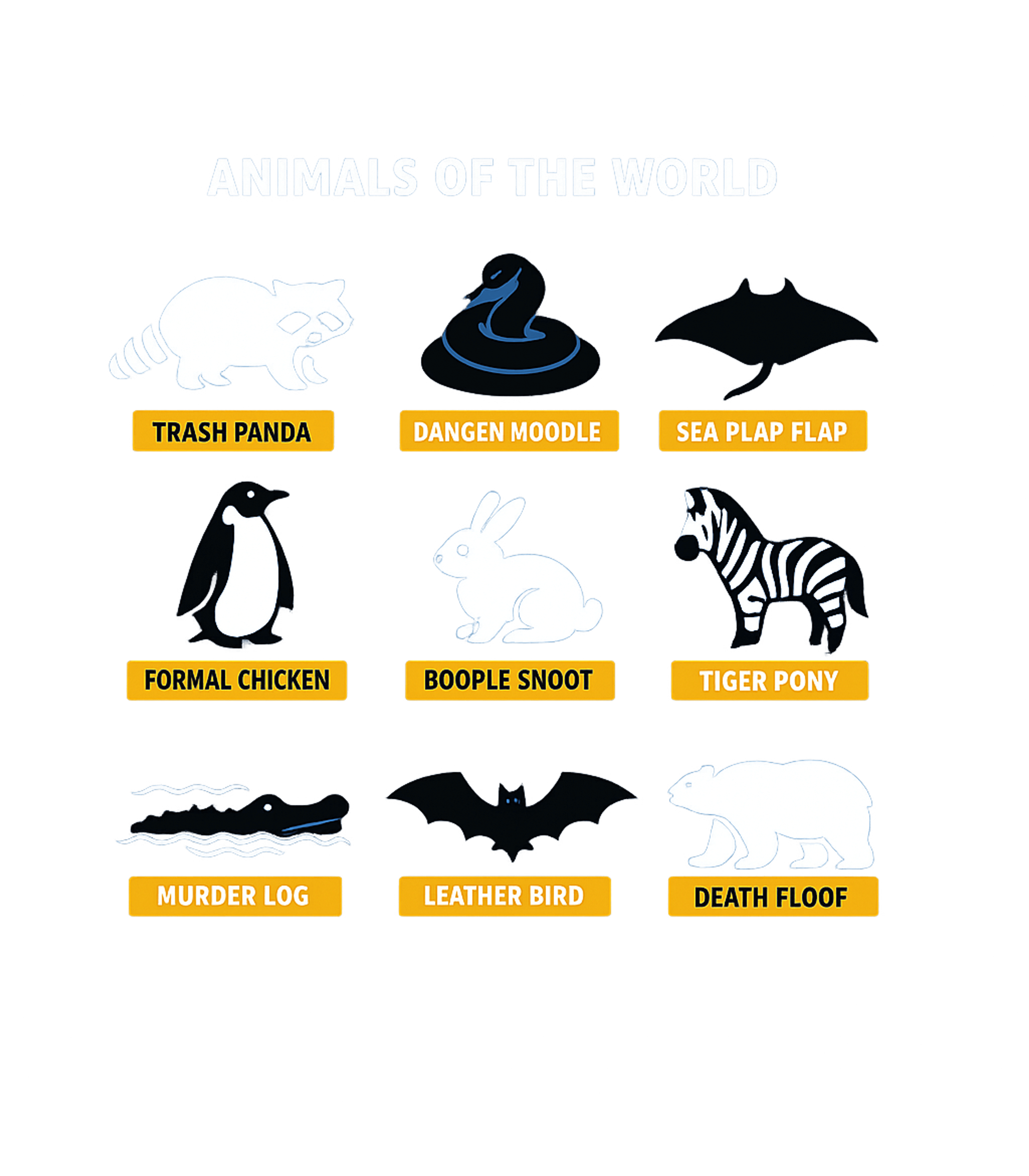 Funny Animal Chart Wildlife Crewneck Sweatshirt featuring Explore a whimsical world of creatures with this funny graph – designed by Geoff Brown @ SunFrog Funny Animal Chart Wildlife Crewneck Sweatshirt featuring Explore a whimsical world of creatures with this funny graph – designed by Geoff Brown @ SunFrog