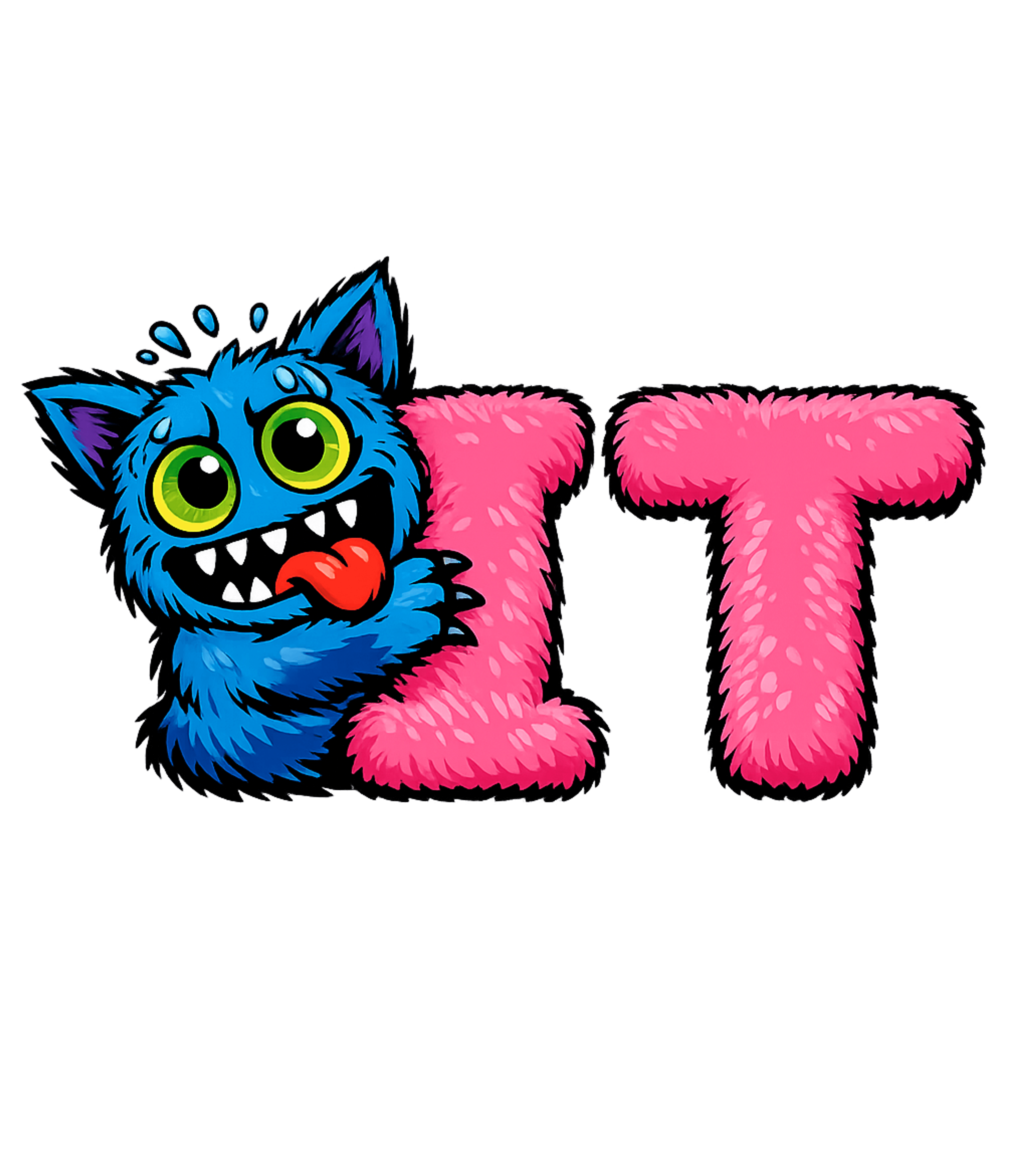 Fuzzy Monster IT Meme Humor Crewneck Sweatshirt featuring This design features a mischievous blue monster playfully in – designed by Geoff Brown @ SunFrog Fuzzy Monster IT Meme Humor Crewneck Sweatshirt featuring This design features a mischievous blue monster playfully in – designed by Geoff Brown @ SunFrog