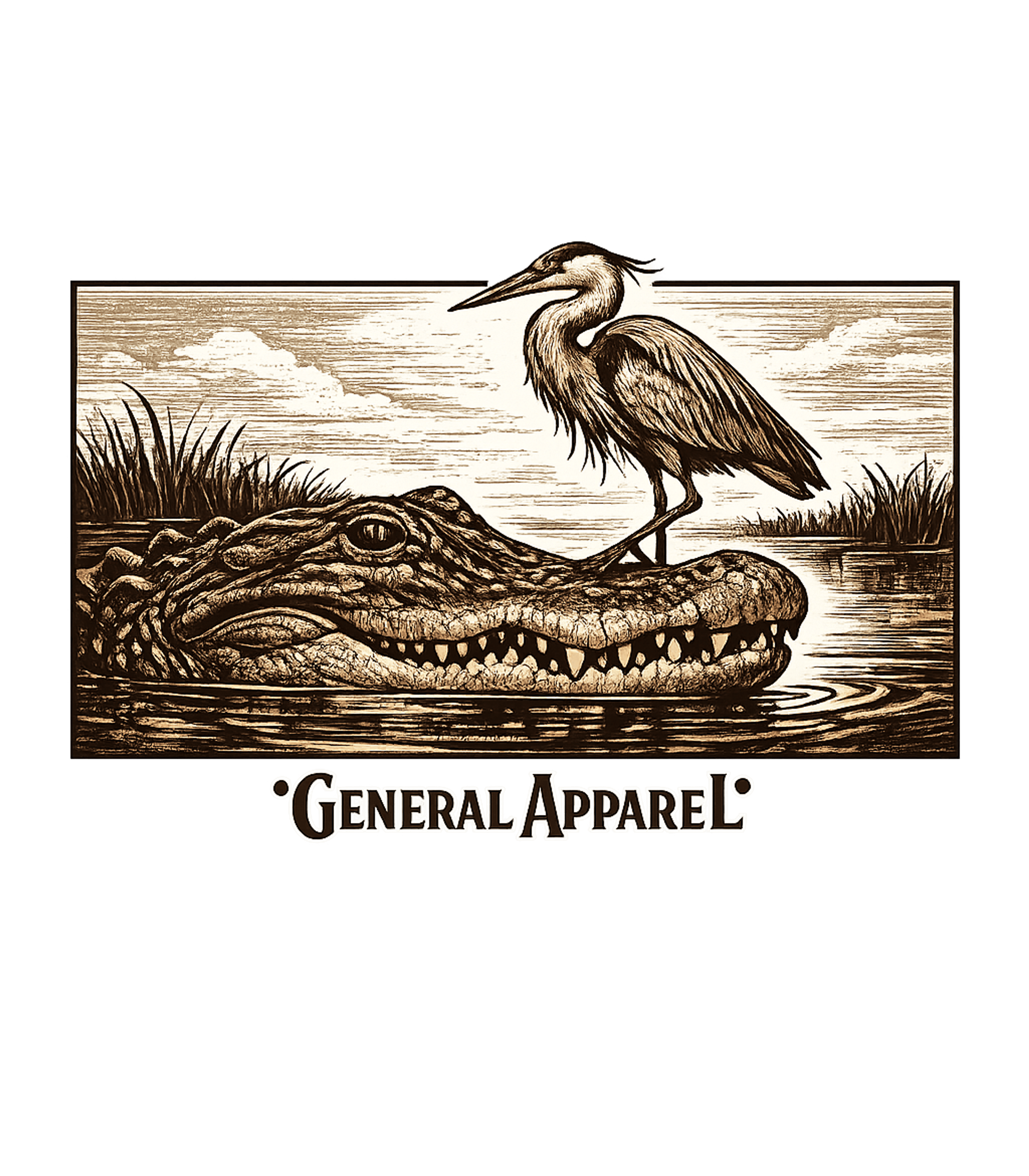 Gator Heron Wildlife Wildlife Hooded Sweatshirt featuring Showcasing a unique swamp scene, this artwork features a maj – designed by Geoff Brown @ SunFrog Gator Heron Wildlife Wildlife Hooded Sweatshirt featuring Showcasing a unique swamp scene, this artwork features a maj – designed by Geoff Brown @ SunFrog