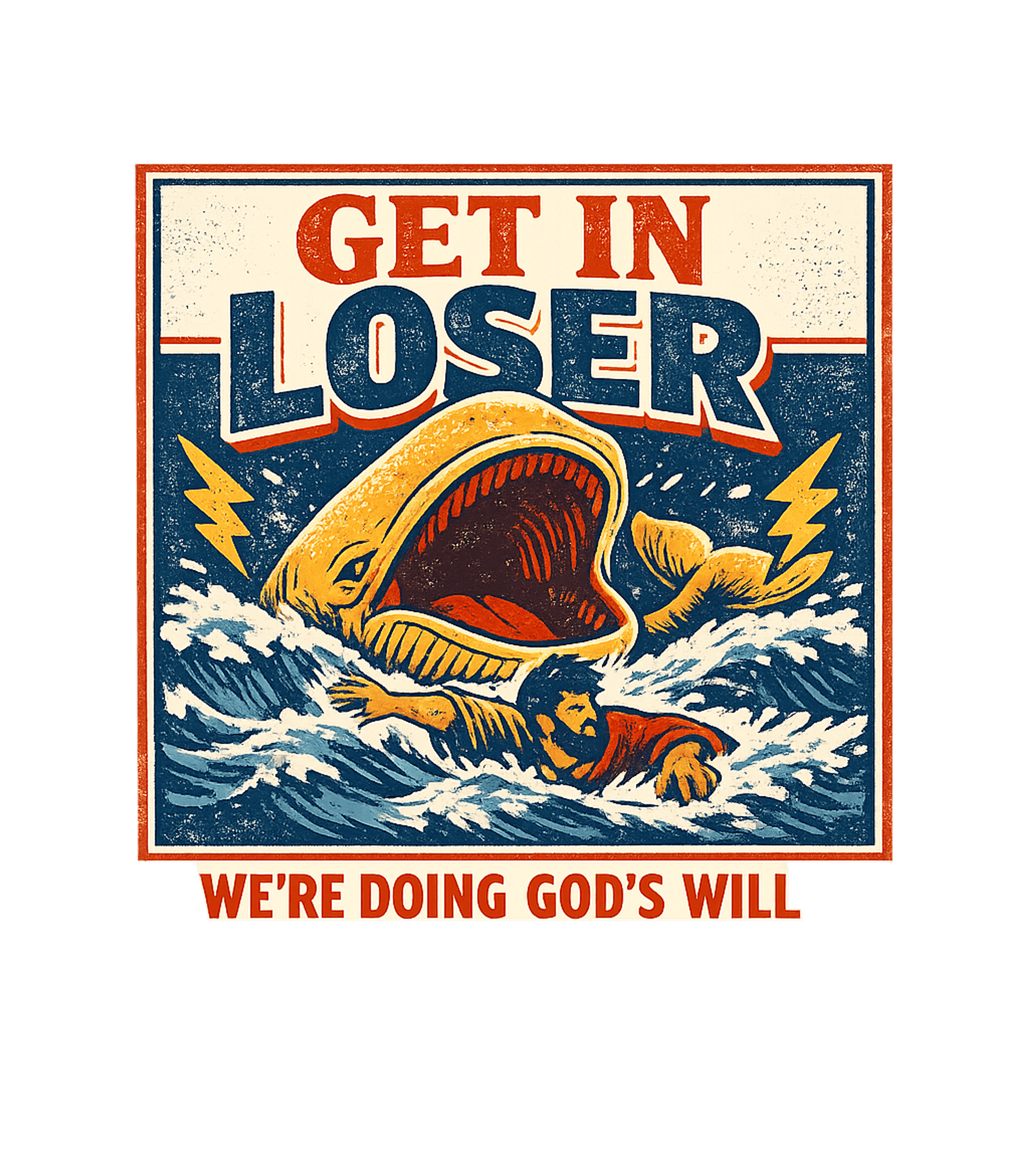 Get In Loser God's Will Church Humor Hooded Sweatshirt featuring Dive into divine humor with this vintage-style graphic tee f – designed by Geoff Brown @ SunFrog Get In Loser God's Will Church Humor Hooded Sweatshirt featuring Dive into divine humor with this vintage-style graphic tee f – designed by Geoff Brown @ SunFrog
