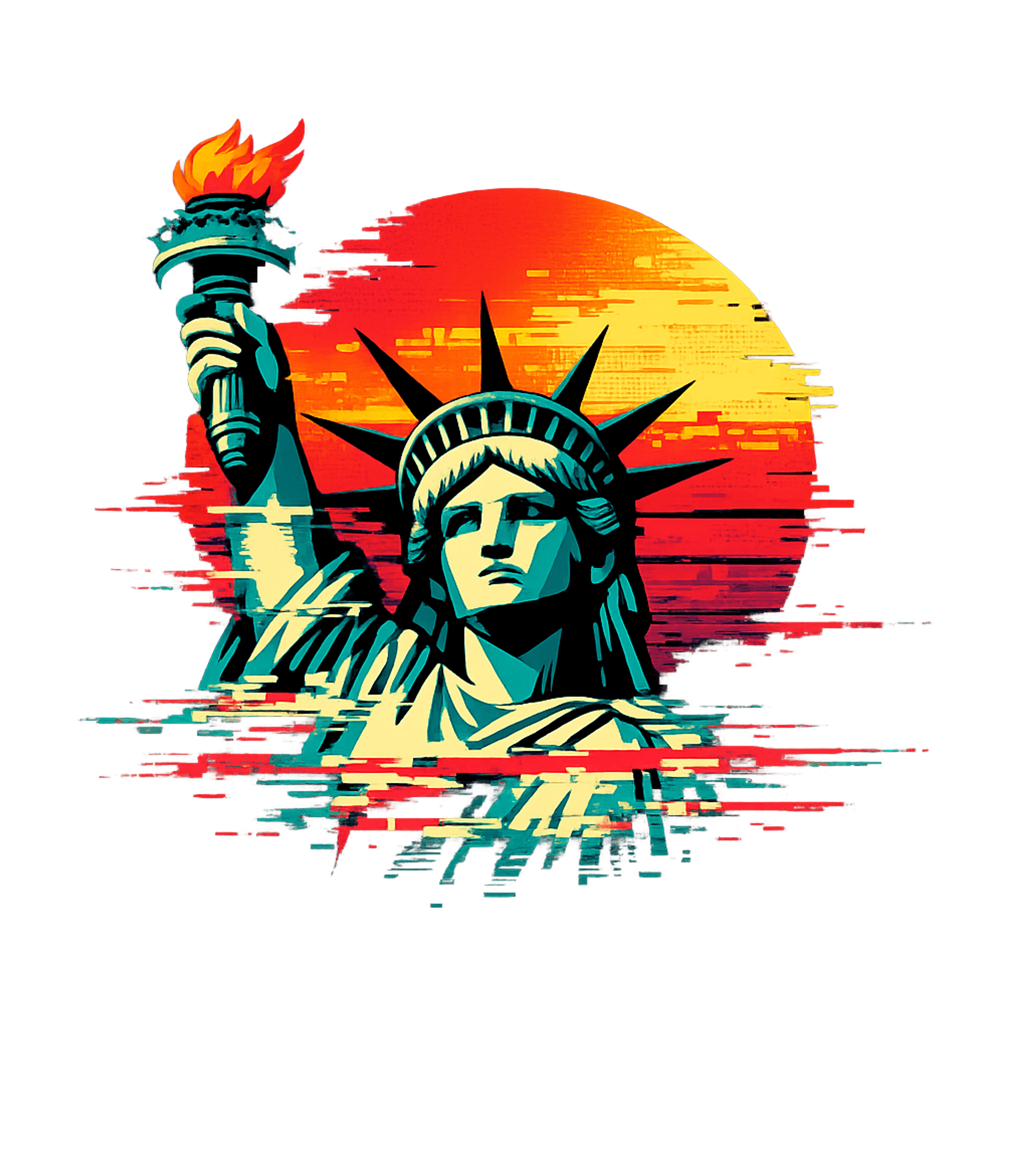 Glitch Liberty Sunset Freedom / Constitution Hooded Sweatshirt featuring Embrace a modern take on an iconic symbol with this vibrant – designed by Geoff Brown @ SunFrog Glitch Liberty Sunset Freedom / Constitution Hooded Sweatshirt featuring Embrace a modern take on an iconic symbol with this vibrant – designed by Geoff Brown @ SunFrog