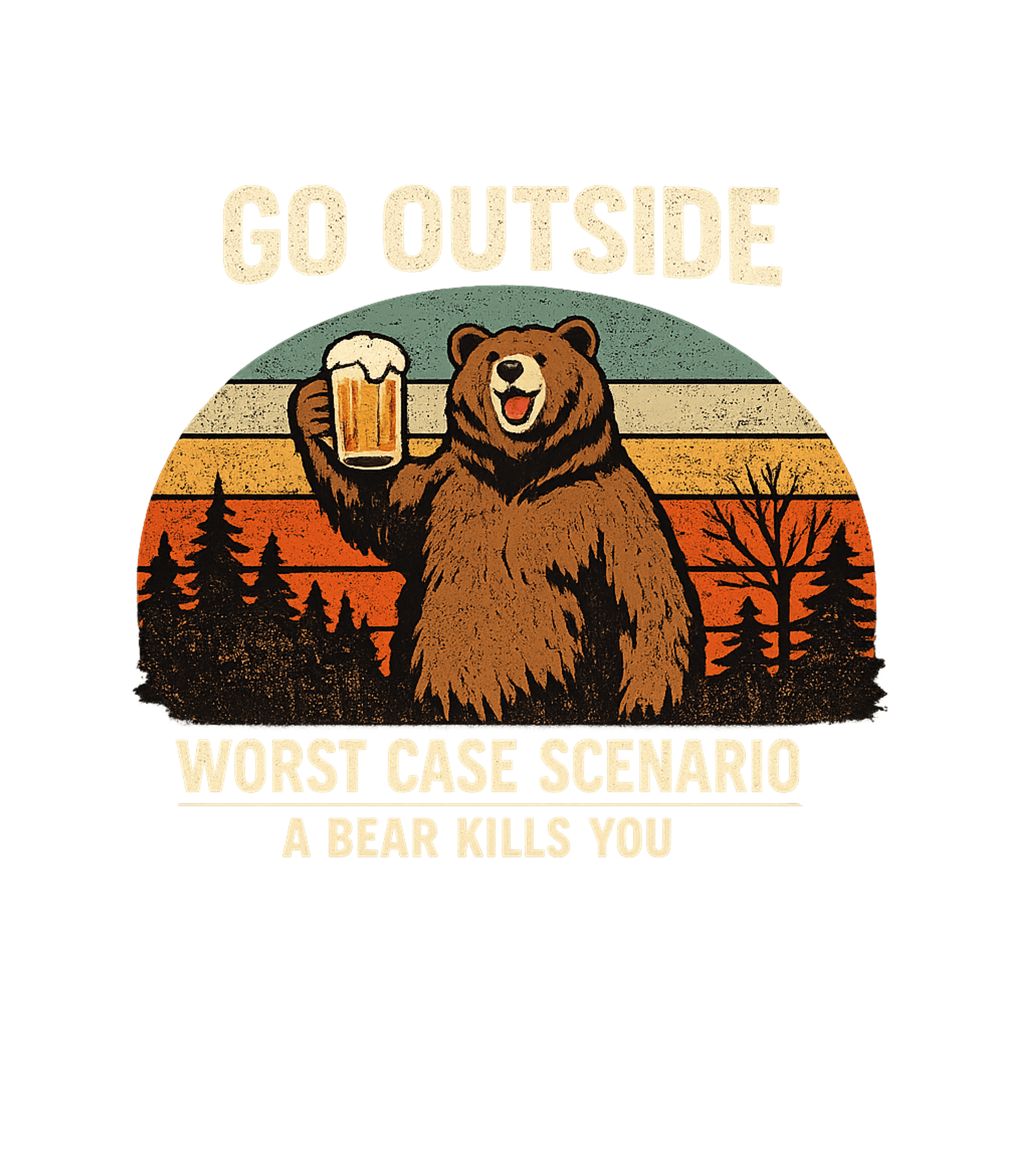 Go Outside Bear Camping Premium T-Shirt featuring Embrace the wilderness with this retro-style t-shirt featuri – designed by Geoff Brown @ SunFrog Go Outside Bear Camping Premium T-Shirt featuring Embrace the wilderness with this retro-style t-shirt featuri – designed by Geoff Brown @ SunFrog