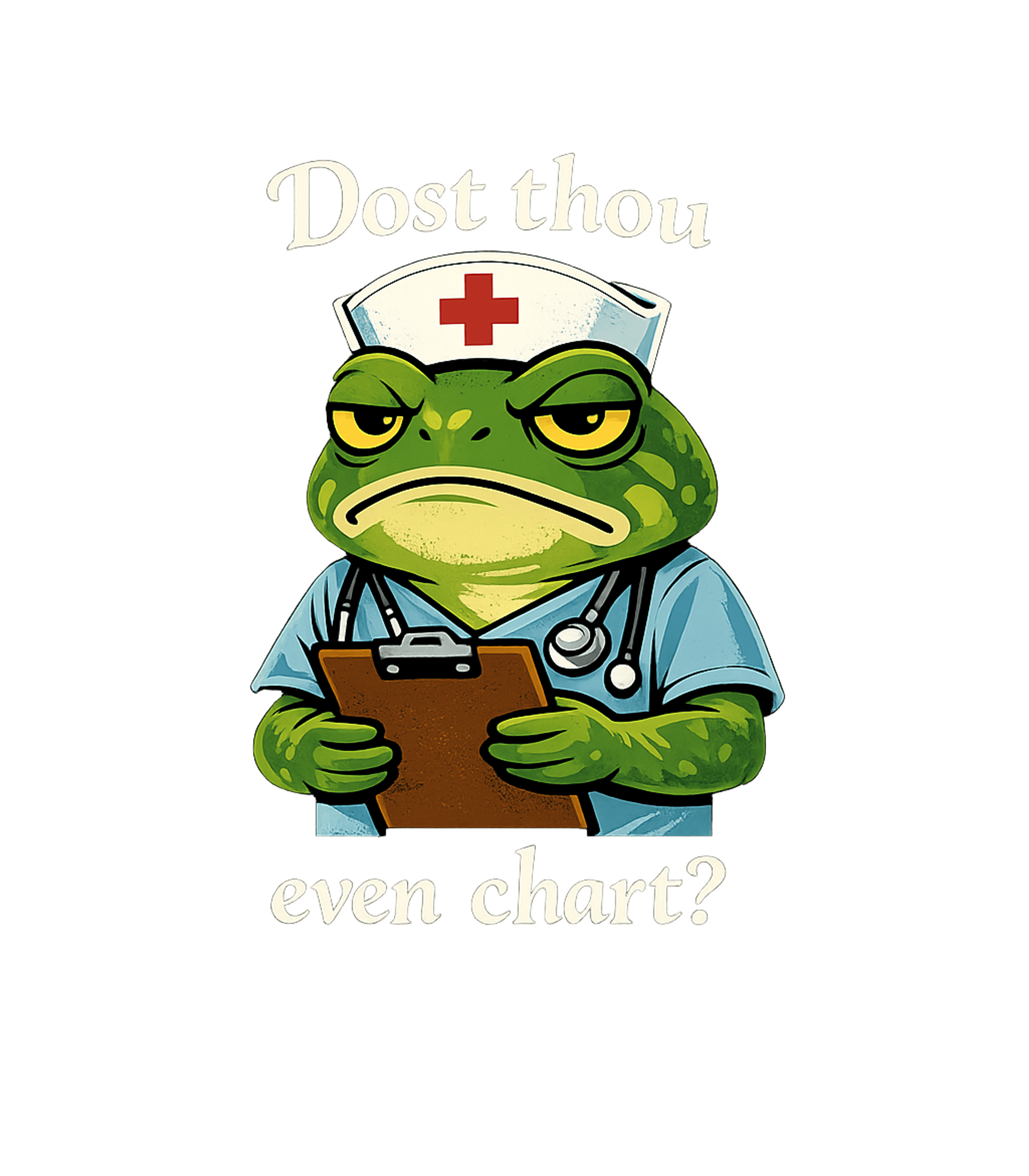 Grumpy Nurse Frog Work / Office Humor Premium T-Shirt featuring This humorous t-shirt features a grumpy frog dressed as a nu – designed by Geoff Brown @ SunFrog Grumpy Nurse Frog Work / Office Humor Premium T-Shirt featuring This humorous t-shirt features a grumpy frog dressed as a nu – designed by Geoff Brown @ SunFrog