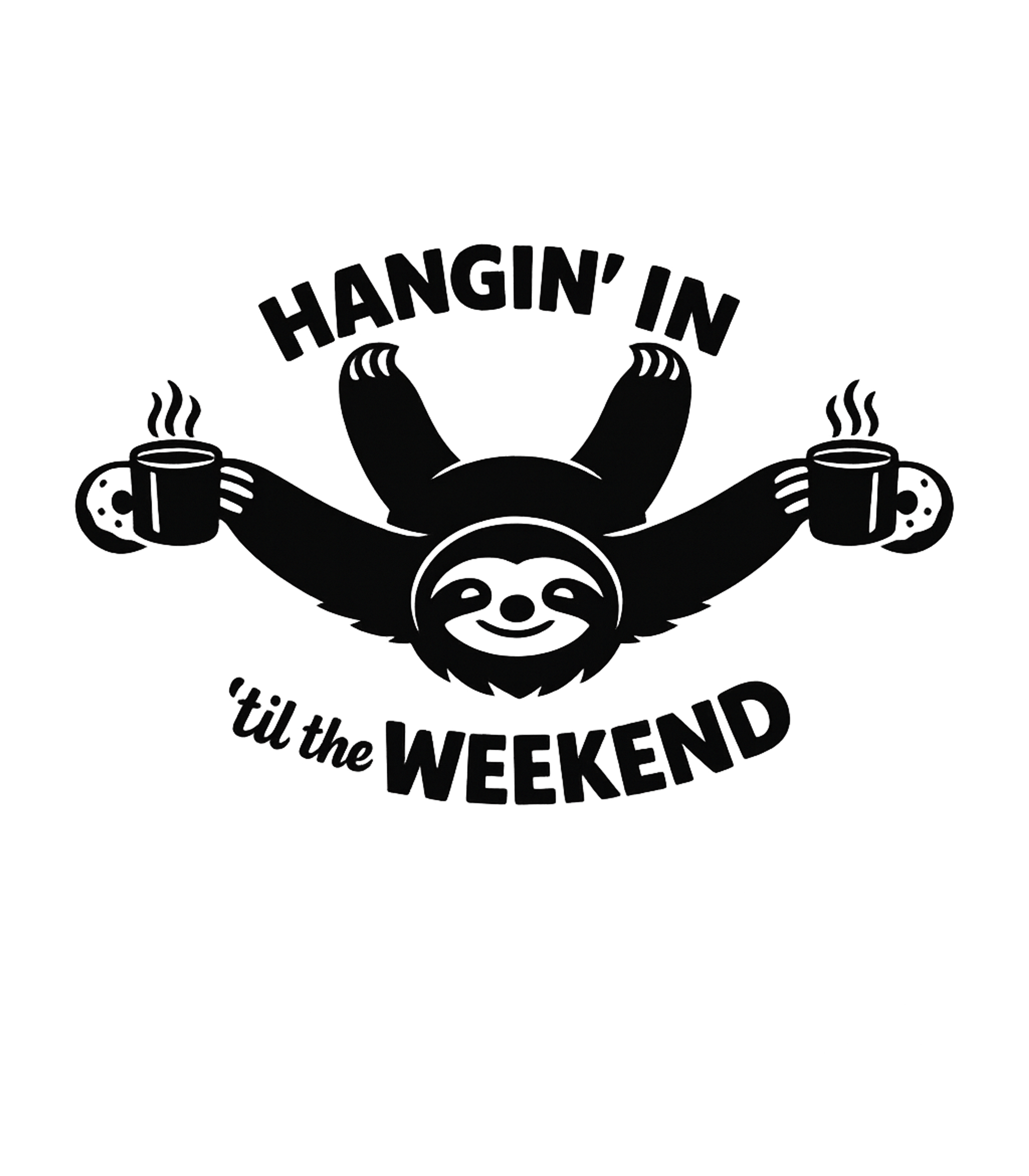 Hangin' Til Weekend Sloth Work / Office Humor Crewneck Sweatshirt featuring This relatable graphic features a chill sloth holding two st – designed by Geoff Brown @ SunFrog Hangin' Til Weekend Sloth Work / Office Humor Crewneck Sweatshirt featuring This relatable graphic features a chill sloth holding two st – designed by Geoff Brown @ SunFrog