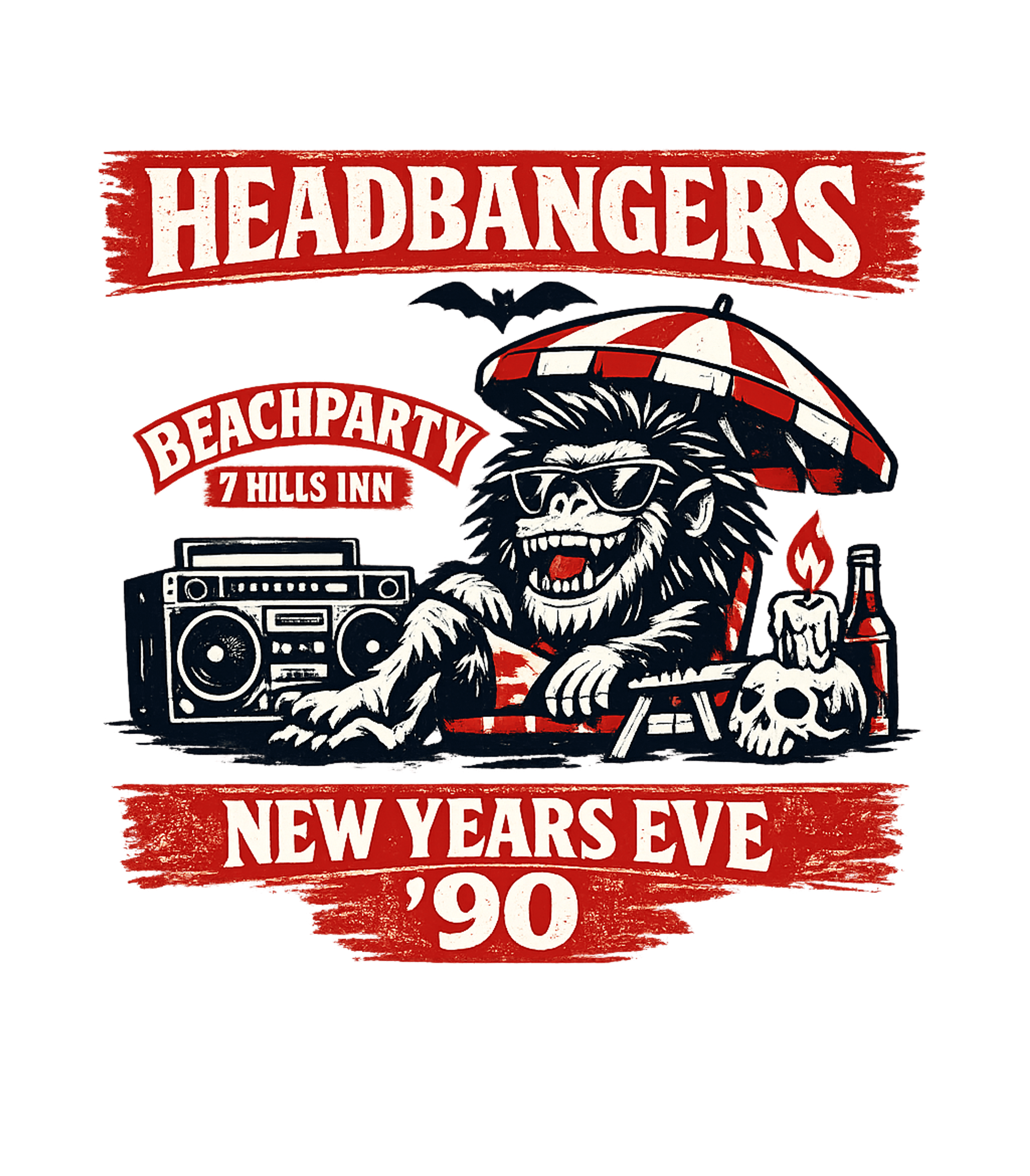 Headbangers Beachparty '90 Music Premium T-Shirt featuring Unleash your inner beast with this retro New Year's Eve '90 – designed by Geoff Brown @ SunFrog Headbangers Beachparty '90 Music Premium T-Shirt featuring Unleash your inner beast with this retro New Year's Eve '90 – designed by Geoff Brown @ SunFrog
