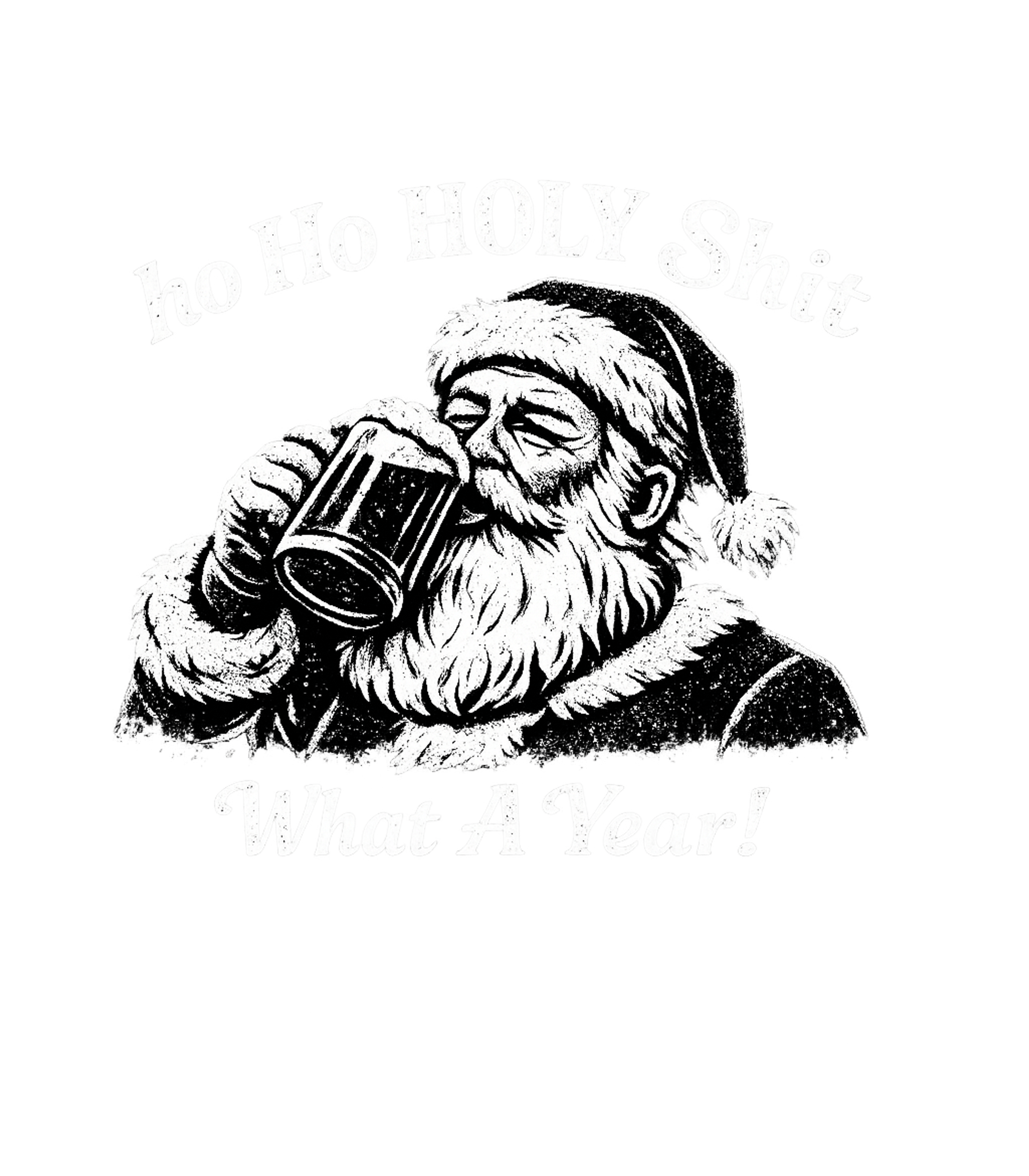Ho Ho Holy Shit Sarcasm Premium T-Shirt featuring A distressed Santa Claus drinks from a mug, expressing "Ho H – designed by Geoff Brown @ SunFrog Ho Ho Holy Shit Sarcasm Premium T-Shirt featuring A distressed Santa Claus drinks from a mug, expressing "Ho H – designed by Geoff Brown @ SunFrog