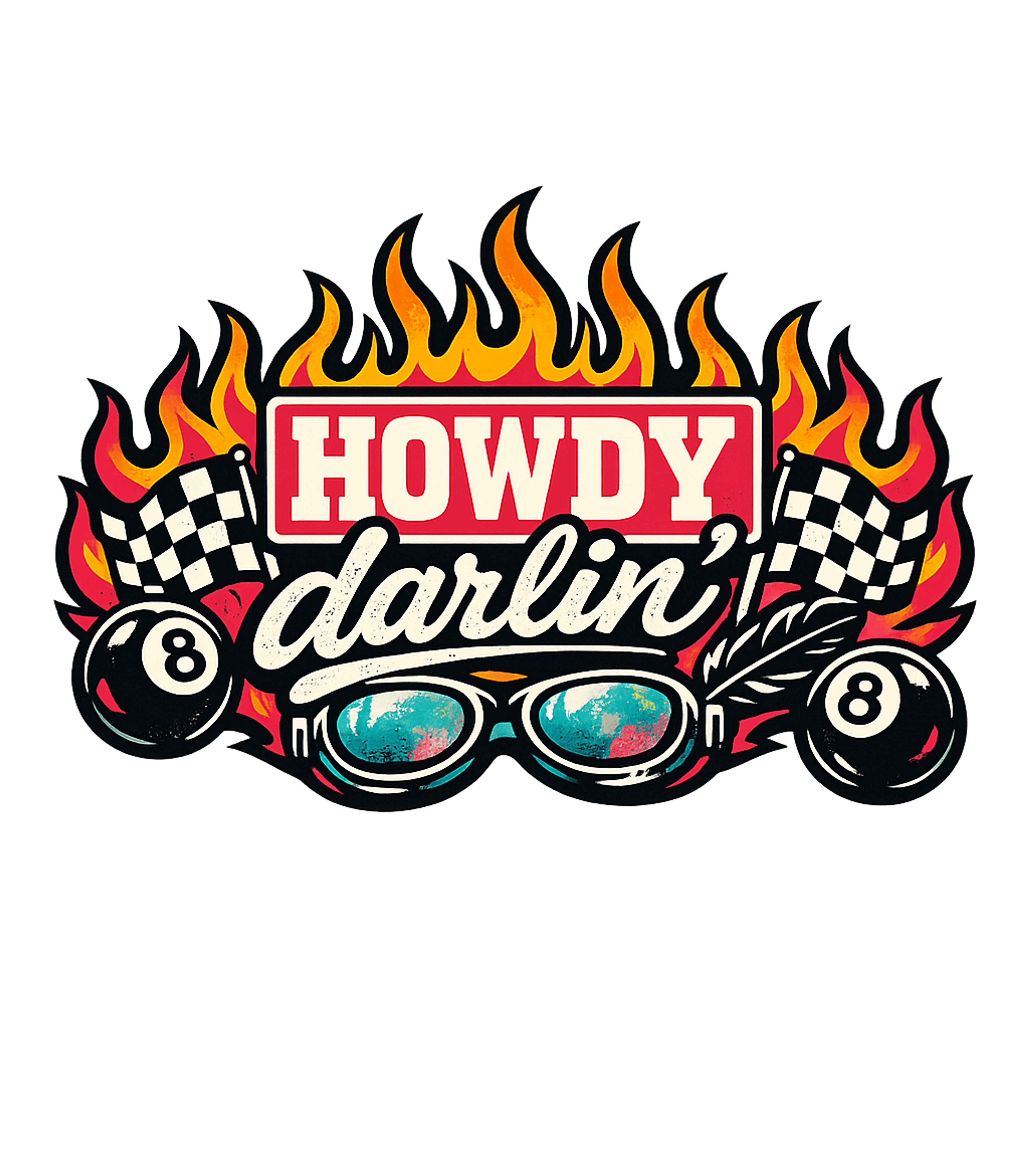 Howdy Darlin' Flames Cars Premium T-Shirt featuring Embrace a cool retro vibe with this 'Howdy Darlin'' design f – designed by Geoff Brown @ SunFrog Howdy Darlin' Flames Cars Premium T-Shirt featuring Embrace a cool retro vibe with this 'Howdy Darlin'' design f – designed by Geoff Brown @ SunFrog