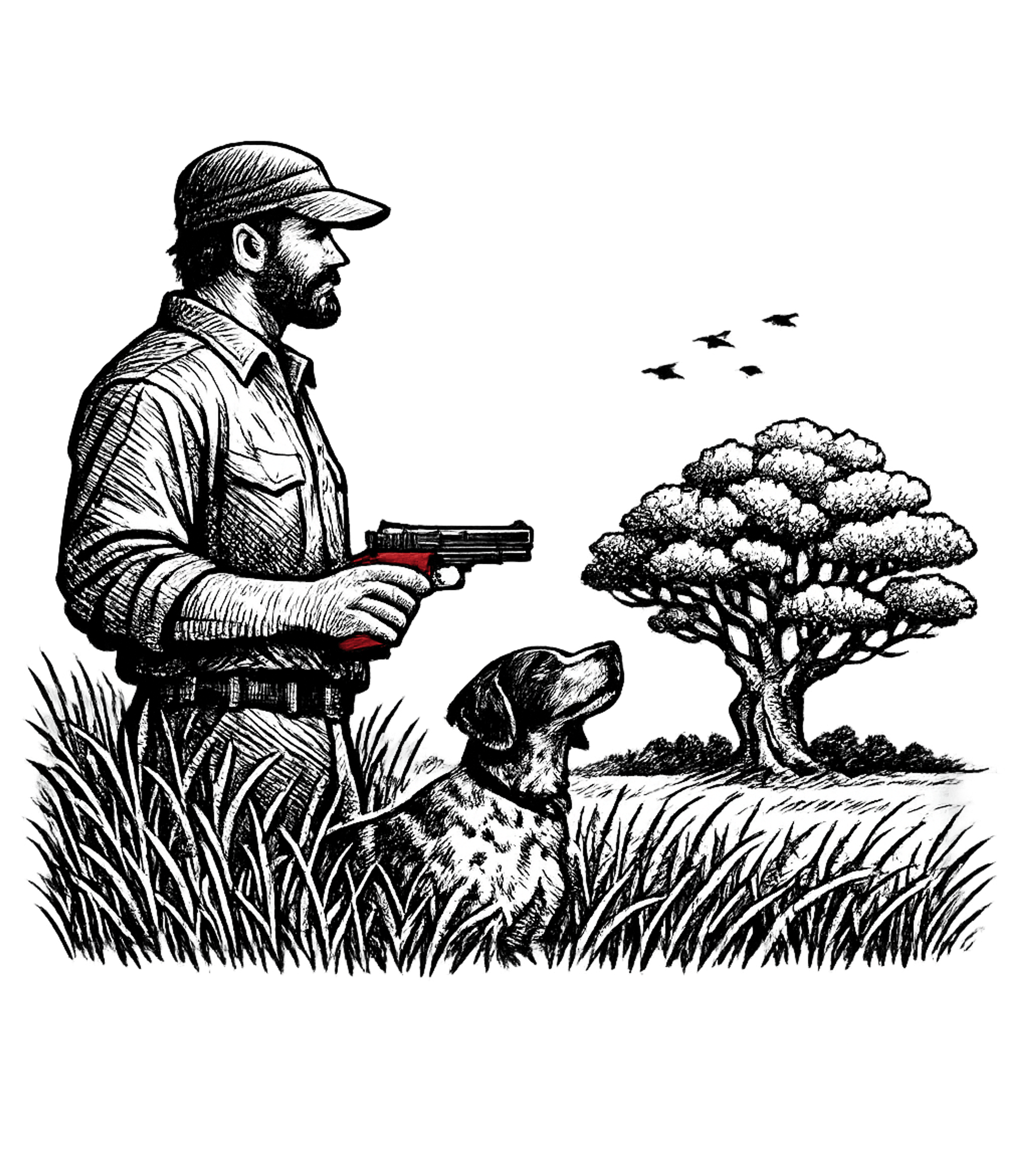 Hunter And Dog Hunting Premium T-Shirt featuring This rugged graphic features a hunter and his loyal dog in a – designed by Geoff Brown @ SunFrog Hunter And Dog Hunting Premium T-Shirt featuring This rugged graphic features a hunter and his loyal dog in a – designed by Geoff Brown @ SunFrog