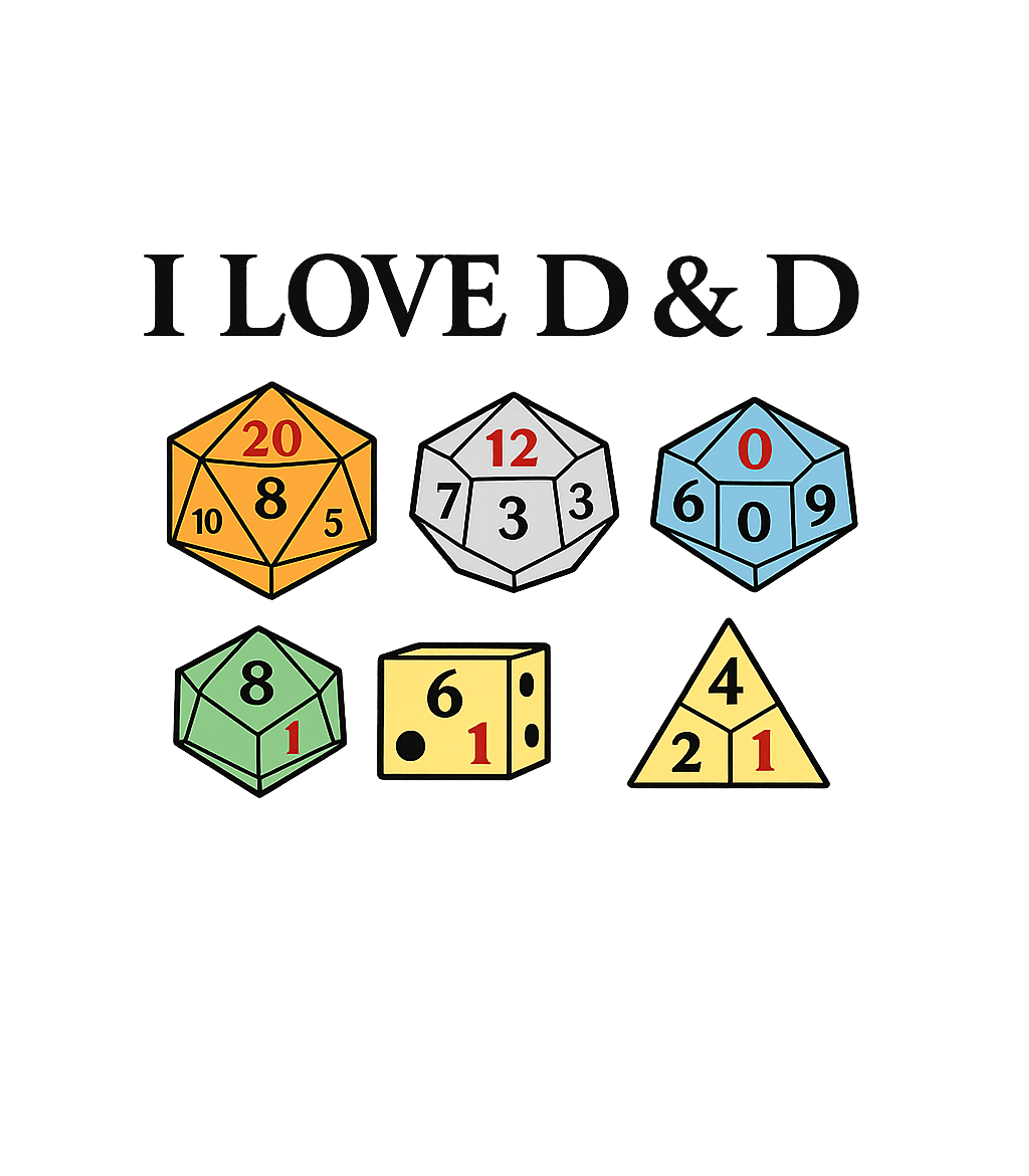 I Love D&D Dice Gaming Hooded Sweatshirt featuring This graphic showcases a collection of iconic polyhedral dic – designed by Geoff Brown @ SunFrog I Love D&D Dice Gaming Hooded Sweatshirt featuring This graphic showcases a collection of iconic polyhedral dic – designed by Geoff Brown @ SunFrog
