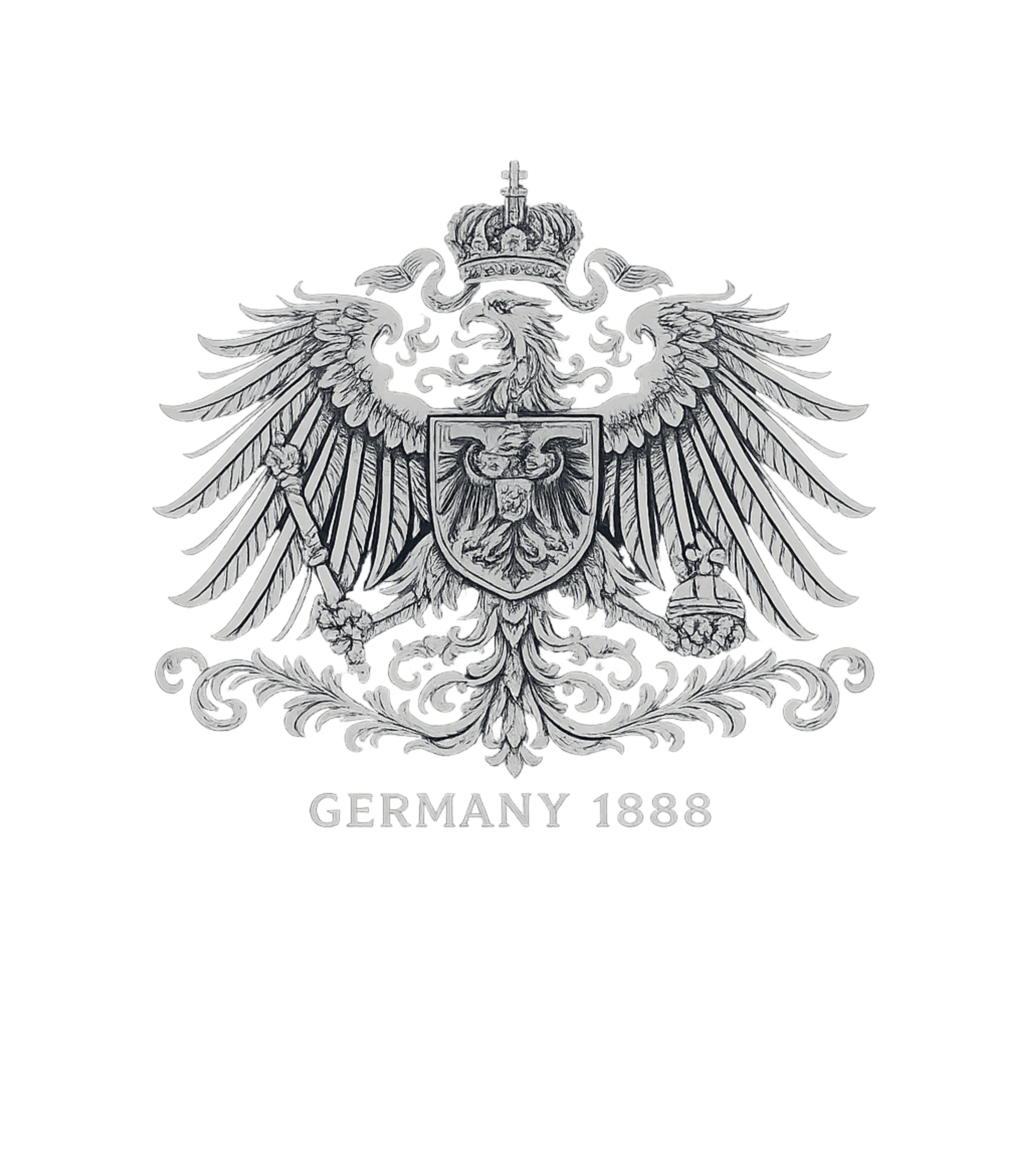 Imperial German Eagle 1888 Travel Sticker featuring Showcasing a detailed silver-toned crest of the Imperial Ger – designed by Geoff Brown @ SunFrog Imperial German Eagle 1888 Travel Sticker featuring Showcasing a detailed silver-toned crest of the Imperial Ger – designed by Geoff Brown @ SunFrog