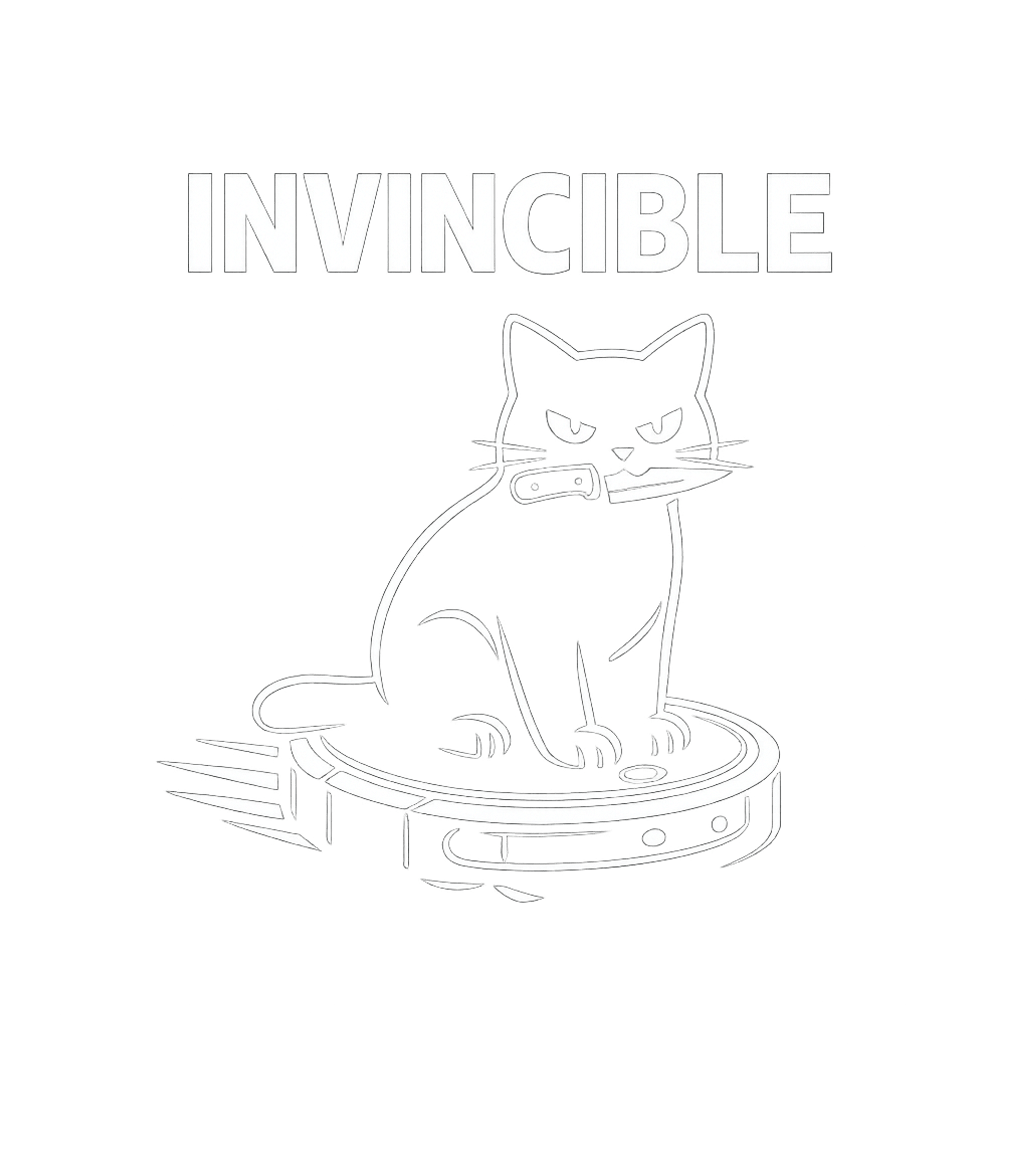 Invincible Cat Rider Cats Crewneck Sweatshirt featuring A fierce black cat with a knife in its mouth confidently rid – designed by Geoff Brown @ SunFrog Invincible Cat Rider Cats Crewneck Sweatshirt featuring A fierce black cat with a knife in its mouth confidently rid – designed by Geoff Brown @ SunFrog