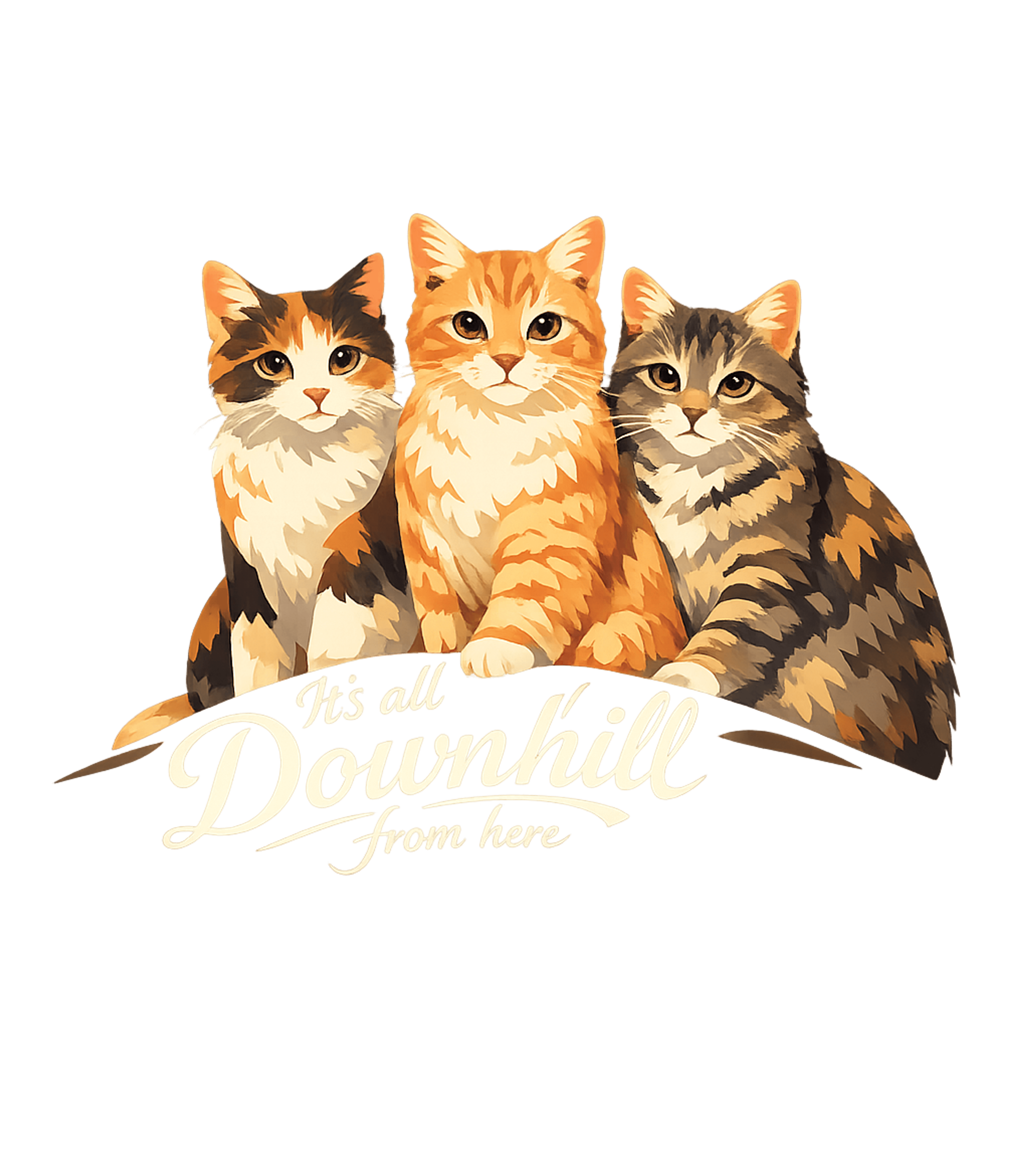 It's All Downhill Cats Cats Hooded Sweatshirt featuring Featuring three adorable cats enjoying the easy life, this h – designed by Geoff Brown @ SunFrog It's All Downhill Cats Cats Hooded Sweatshirt featuring Featuring three adorable cats enjoying the easy life, this h – designed by Geoff Brown @ SunFrog