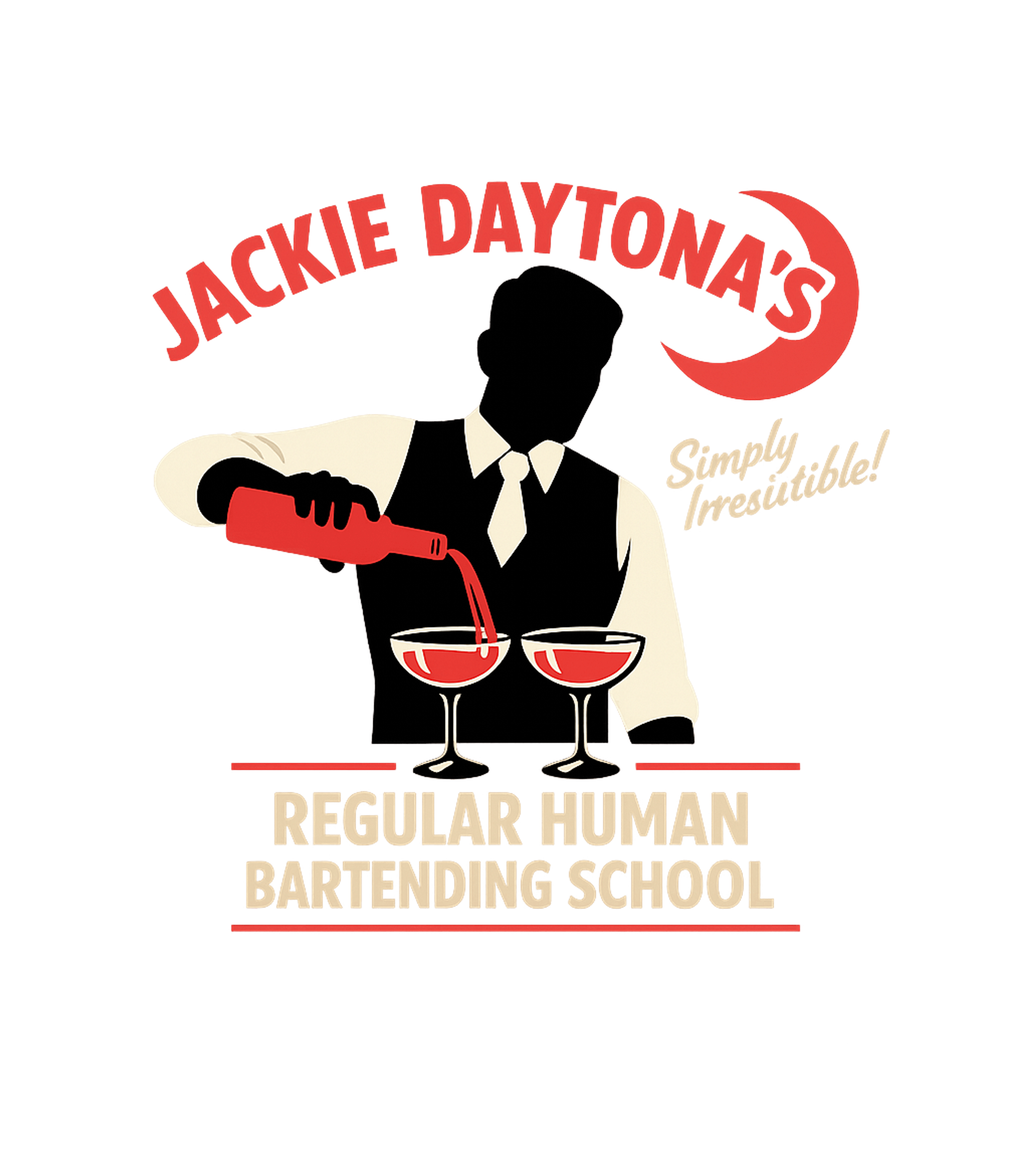 Jackie Daytona Bartending Sarcasm Premium T-Shirt featuring Embrace the humor of your favorite "regular human" bartender – designed by Geoff Brown @ SunFrog Jackie Daytona Bartending Sarcasm Premium T-Shirt featuring Embrace the humor of your favorite "regular human" bartender – designed by Geoff Brown @ SunFrog