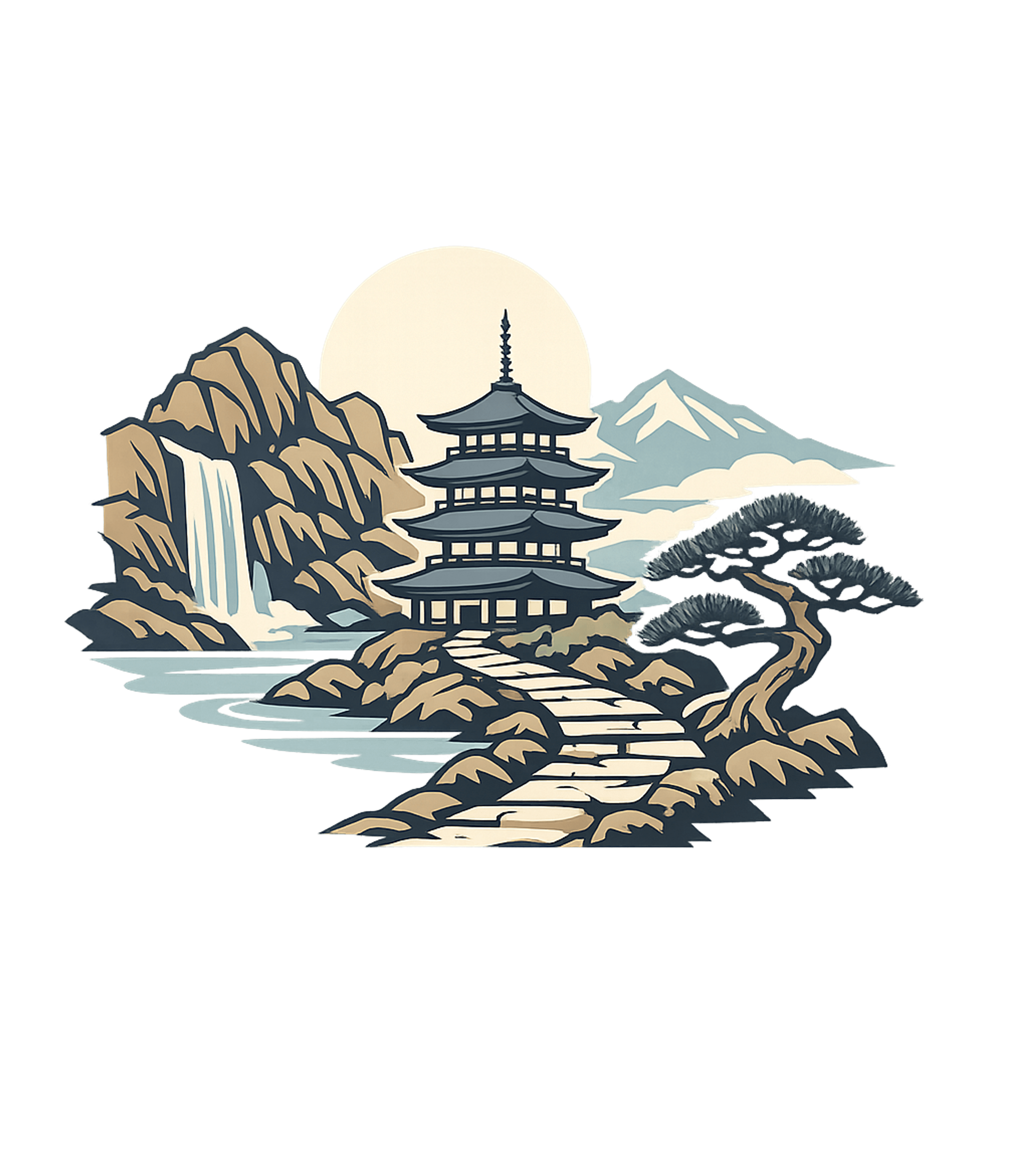 Japanese Pagoda Landscape Travel Premium T-Shirt featuring Immerse yourself in tranquility with this serene Japanese la – designed by Geoff Brown @ SunFrog Japanese Pagoda Landscape Travel Premium T-Shirt featuring Immerse yourself in tranquility with this serene Japanese la – designed by Geoff Brown @ SunFrog