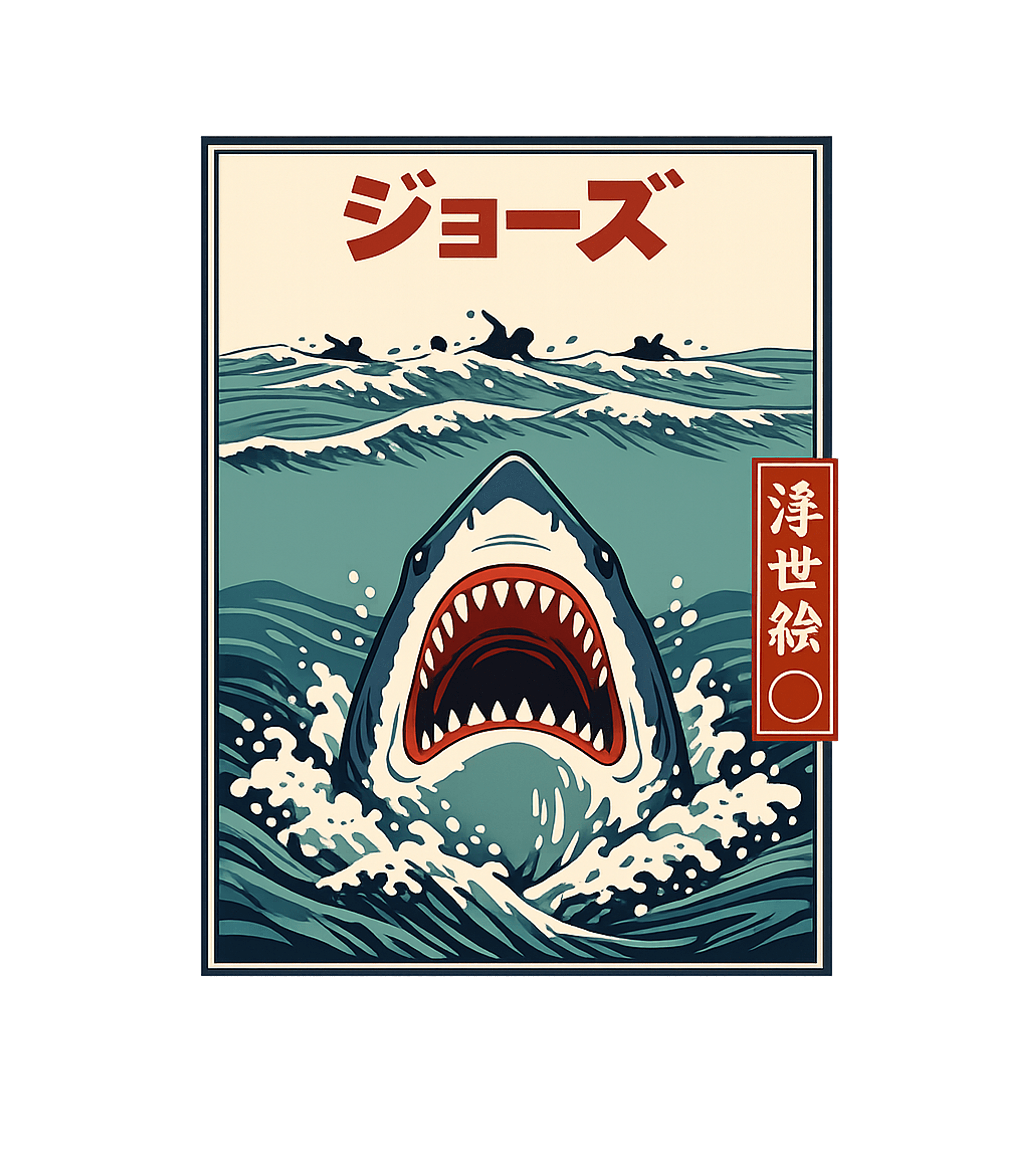 Jaws Ukiyo-e Shark Wildlife Premium T-Shirt featuring This unique graphic tee features a Jaws-inspired great white – designed by Geoff Brown @ SunFrog Jaws Ukiyo-e Shark Wildlife Premium T-Shirt featuring This unique graphic tee features a Jaws-inspired great white – designed by Geoff Brown @ SunFrog