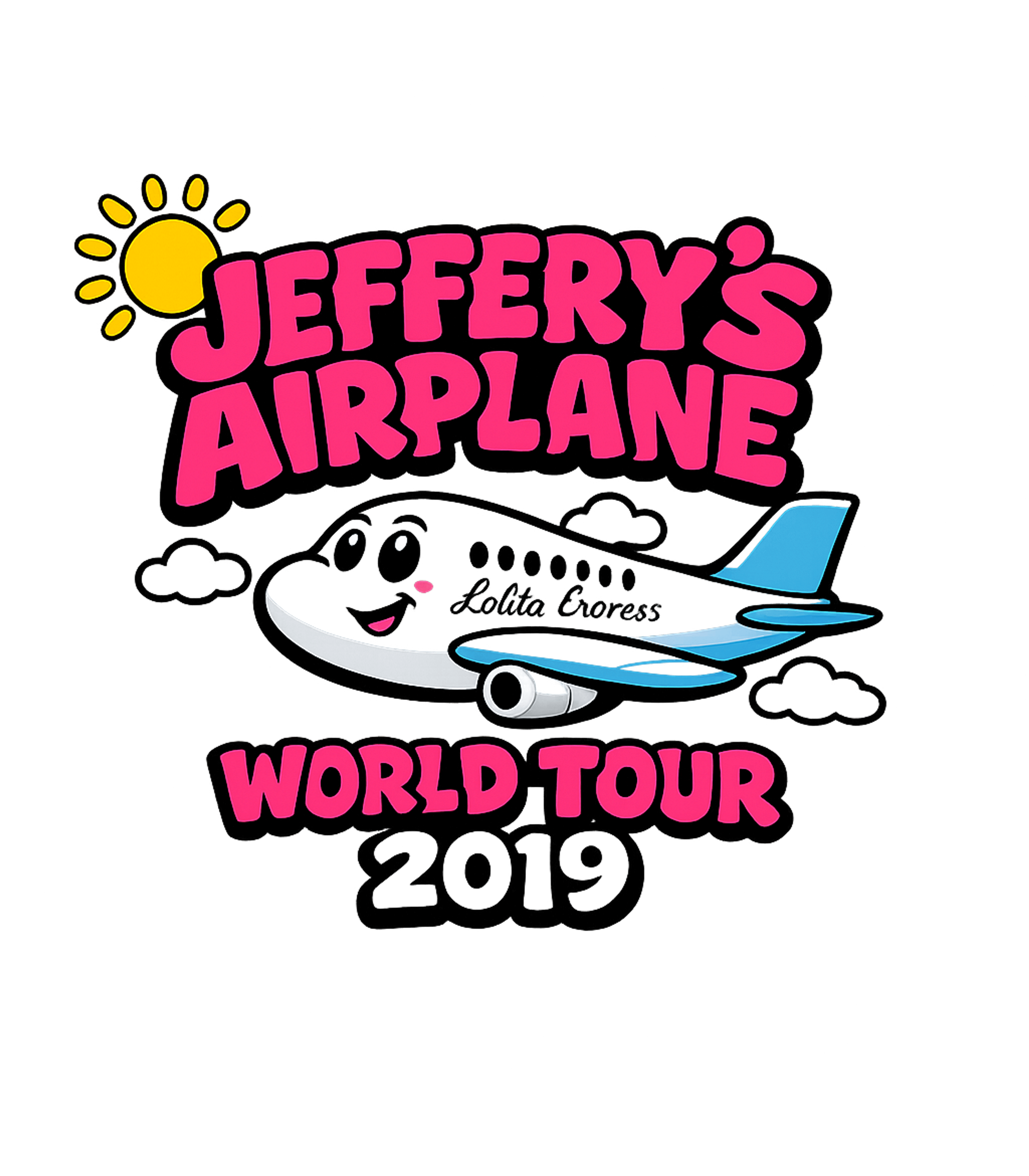 Jeffery's Airplane World Tour Sarcasm Premium T-Shirt featuring This graphic features a cartoon airplane with a sun and the – designed by Geoff Brown @ SunFrog Jeffery's Airplane World Tour Sarcasm Premium T-Shirt featuring This graphic features a cartoon airplane with a sun and the – designed by Geoff Brown @ SunFrog