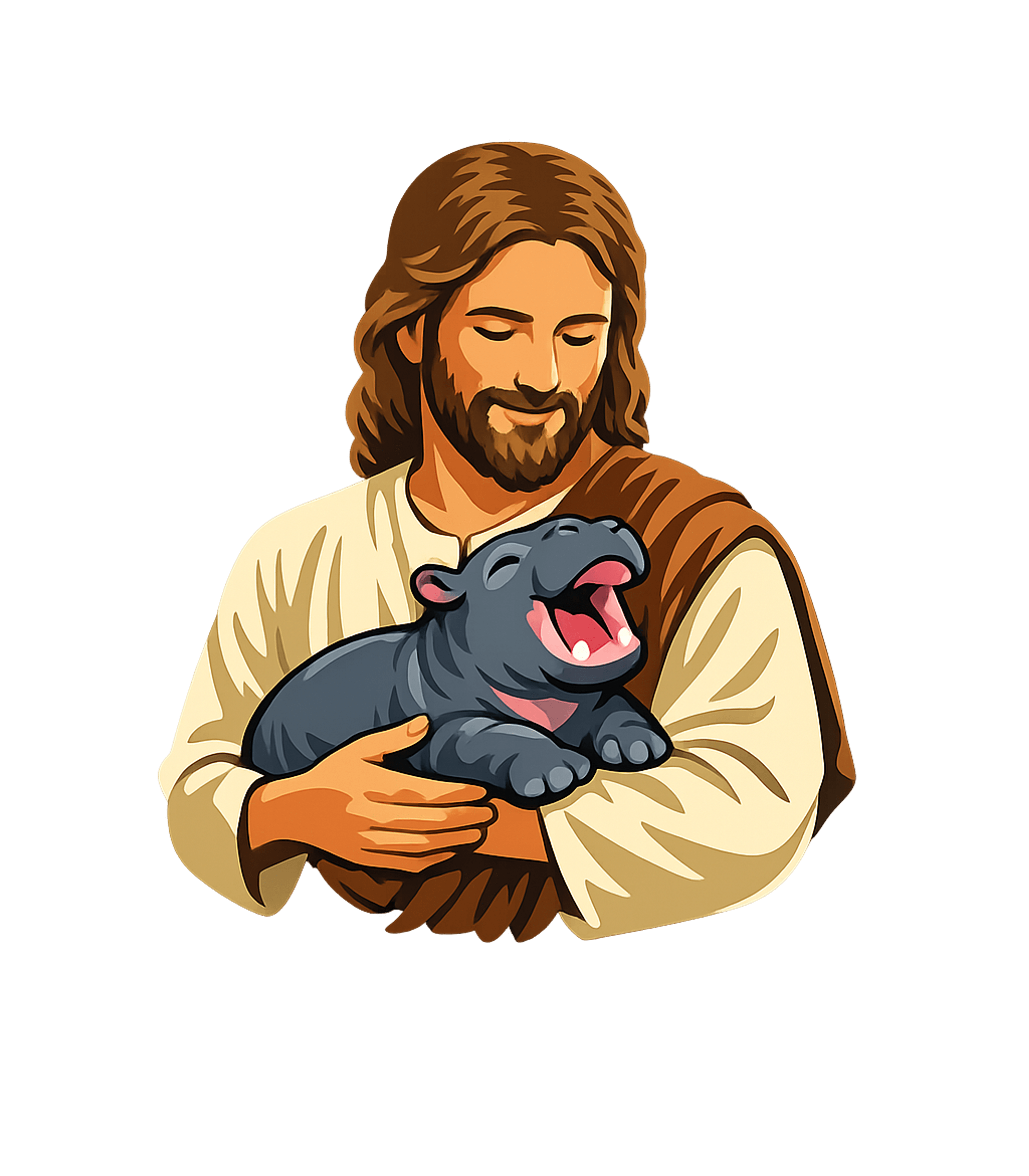 Jesus Loves Baby Hippos Christian Faith Hooded Sweatshirt featuring This heartwarming graphic features Jesus gently cradling a h – designed by Geoff Brown @ SunFrog Jesus Loves Baby Hippos Christian Faith Hooded Sweatshirt featuring This heartwarming graphic features Jesus gently cradling a h – designed by Geoff Brown @ SunFrog