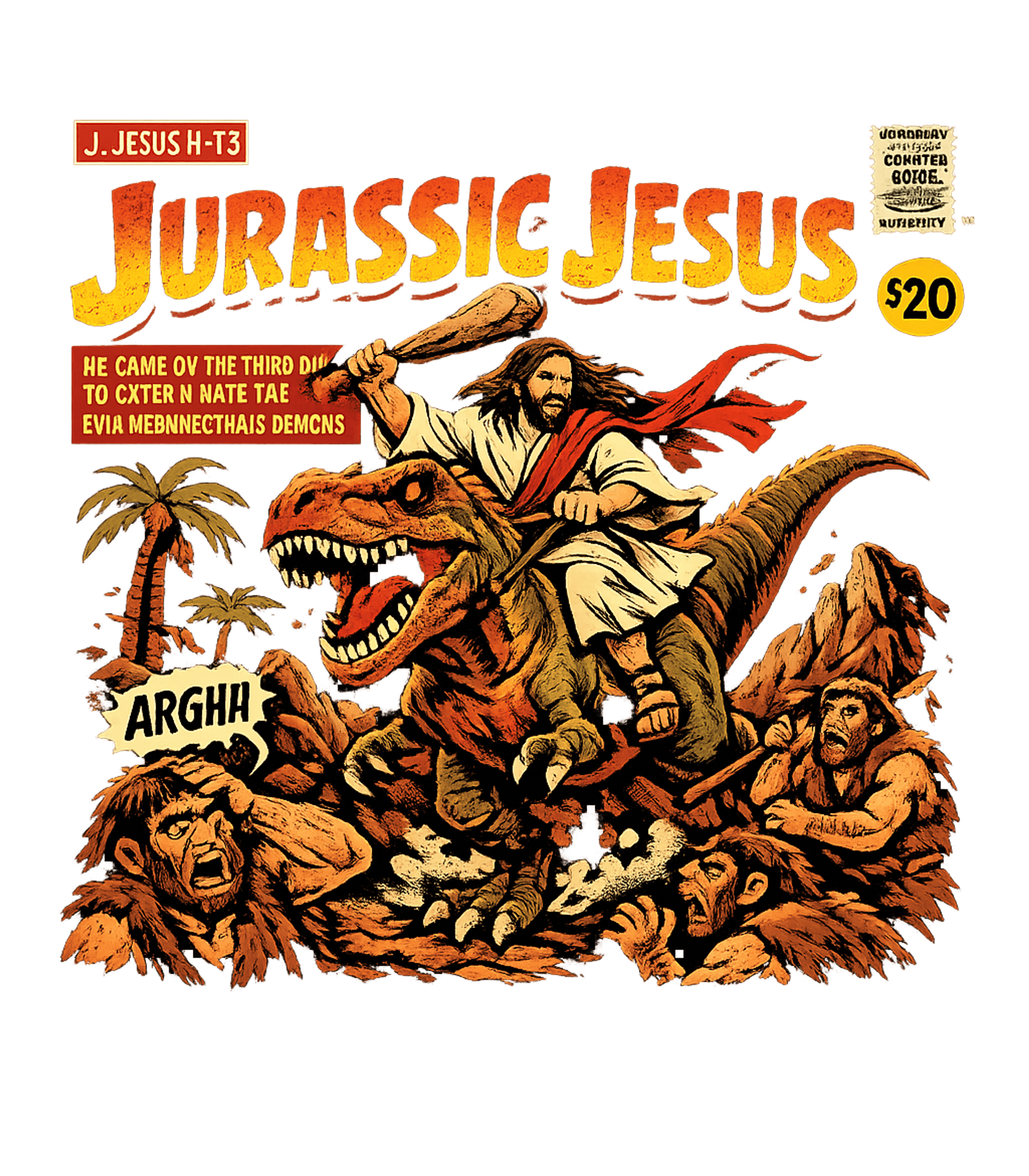 Jurassic Jesus Comic Meme Humor Premium T-Shirt featuring Unleash prehistoric power with this 'Jurassic Jesus' comic b – designed by Geoff Brown @ SunFrog Jurassic Jesus Comic Meme Humor Premium T-Shirt featuring Unleash prehistoric power with this 'Jurassic Jesus' comic b – designed by Geoff Brown @ SunFrog