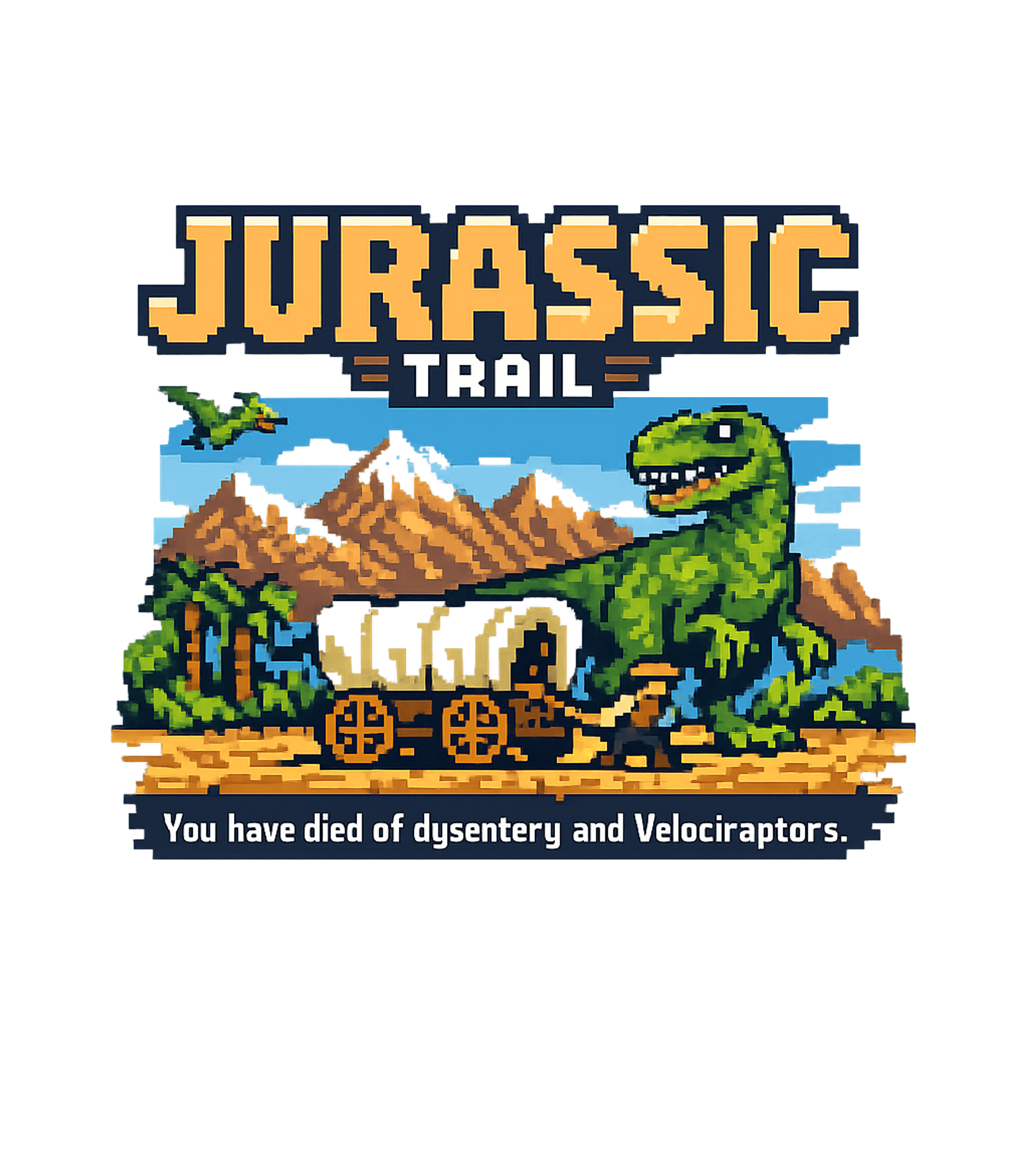 Jurassic Trail Gaming Gaming Premium T-Shirt featuring Embrace retro gaming nostalgia with this pixel art design, c – designed by Geoff Brown @ SunFrog Jurassic Trail Gaming Gaming Premium T-Shirt featuring Embrace retro gaming nostalgia with this pixel art design, c – designed by Geoff Brown @ SunFrog