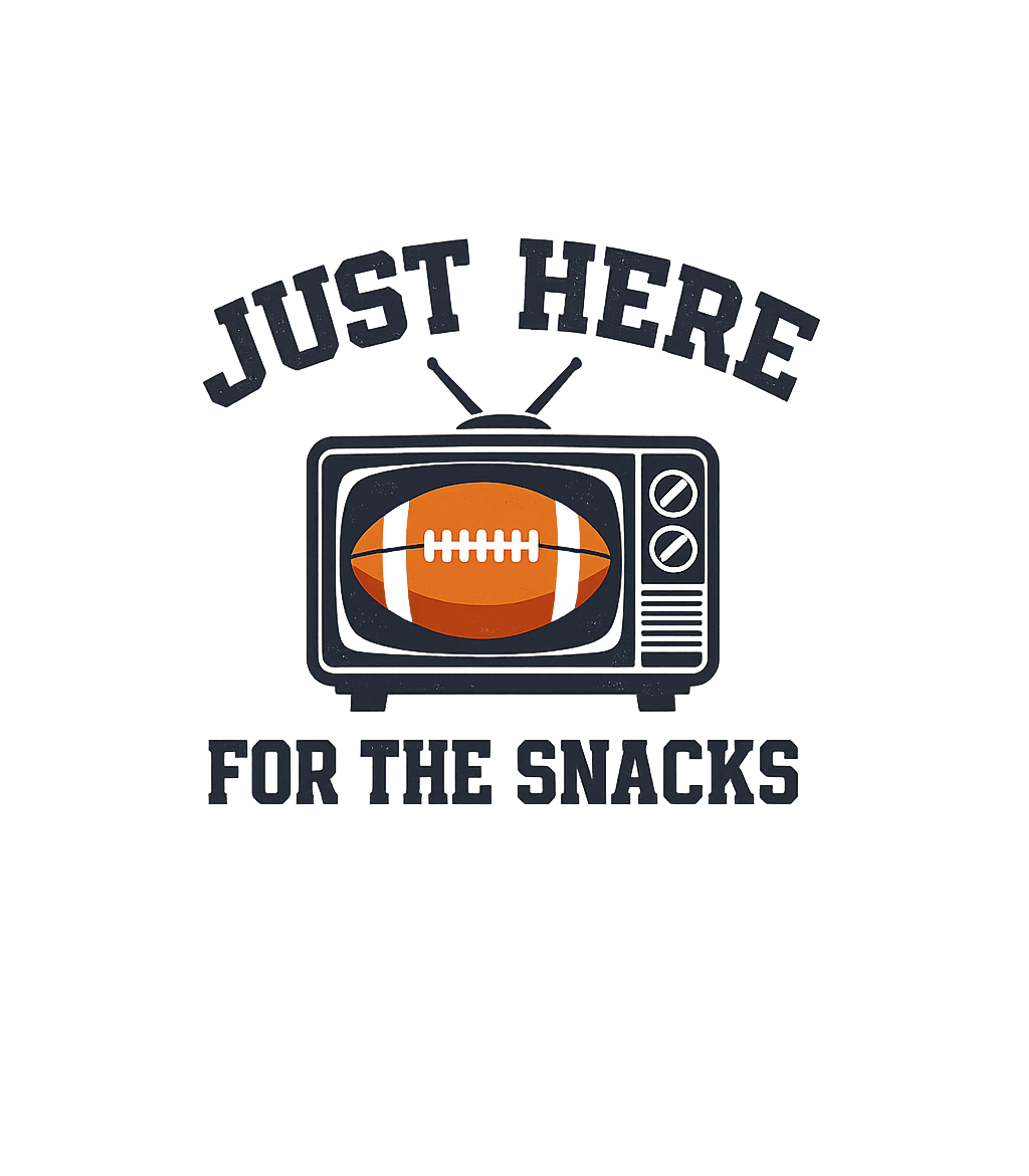 Just Here For The Snacks Football Premium T-Shirt featuring This humorous graphic tee features a retro TV showing a foot – designed by Geoff Brown @ SunFrog Just Here For The Snacks Football Premium T-Shirt featuring This humorous graphic tee features a retro TV showing a foot – designed by Geoff Brown @ SunFrog