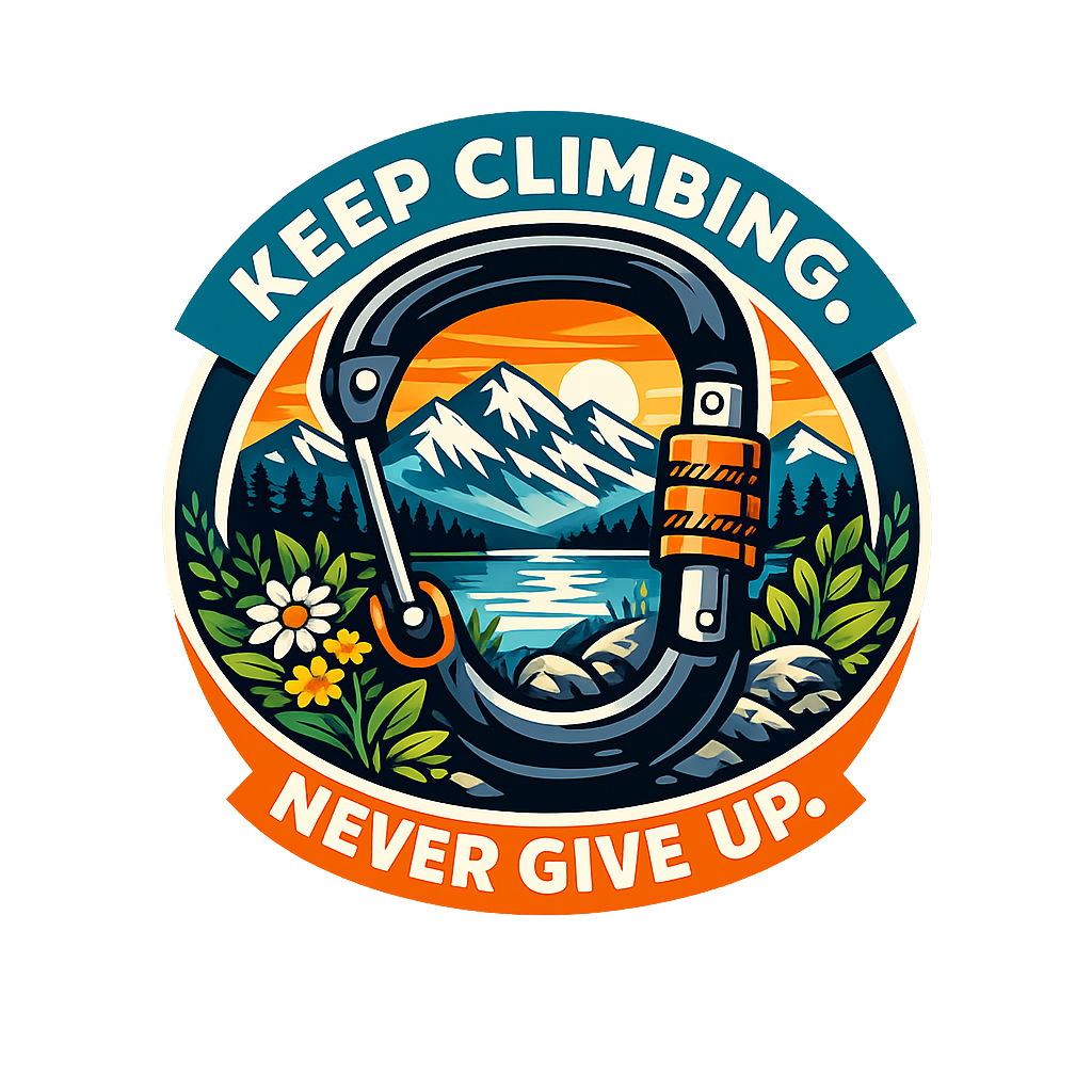 Keep Climbing Never Give Up Rock Climbing Premium T-Shirt featuring This vibrant graphic features a carabiner framing a serene m – designed by Noah @ SunFrog Keep Climbing Never Give Up Rock Climbing Premium T-Shirt featuring This vibrant graphic features a carabiner framing a serene m – designed by Noah @ SunFrog