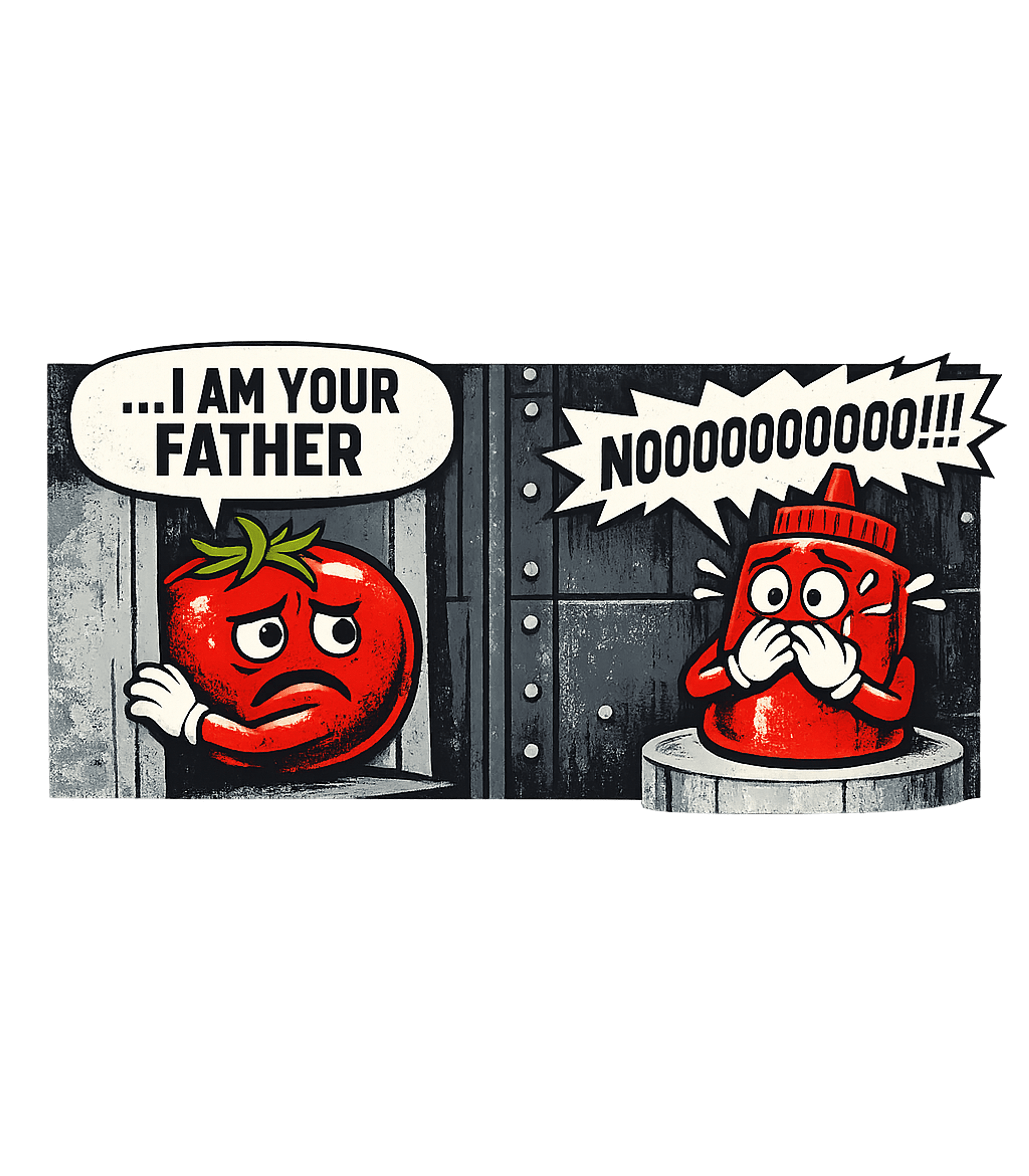 Ketchup Father Reveal Dad Jokes Premium T-Shirt featuring This funny graphic tee features a tomato revealing its pater – designed by Geoff Brown @ SunFrog Ketchup Father Reveal Dad Jokes Premium T-Shirt featuring This funny graphic tee features a tomato revealing its pater – designed by Geoff Brown @ SunFrog