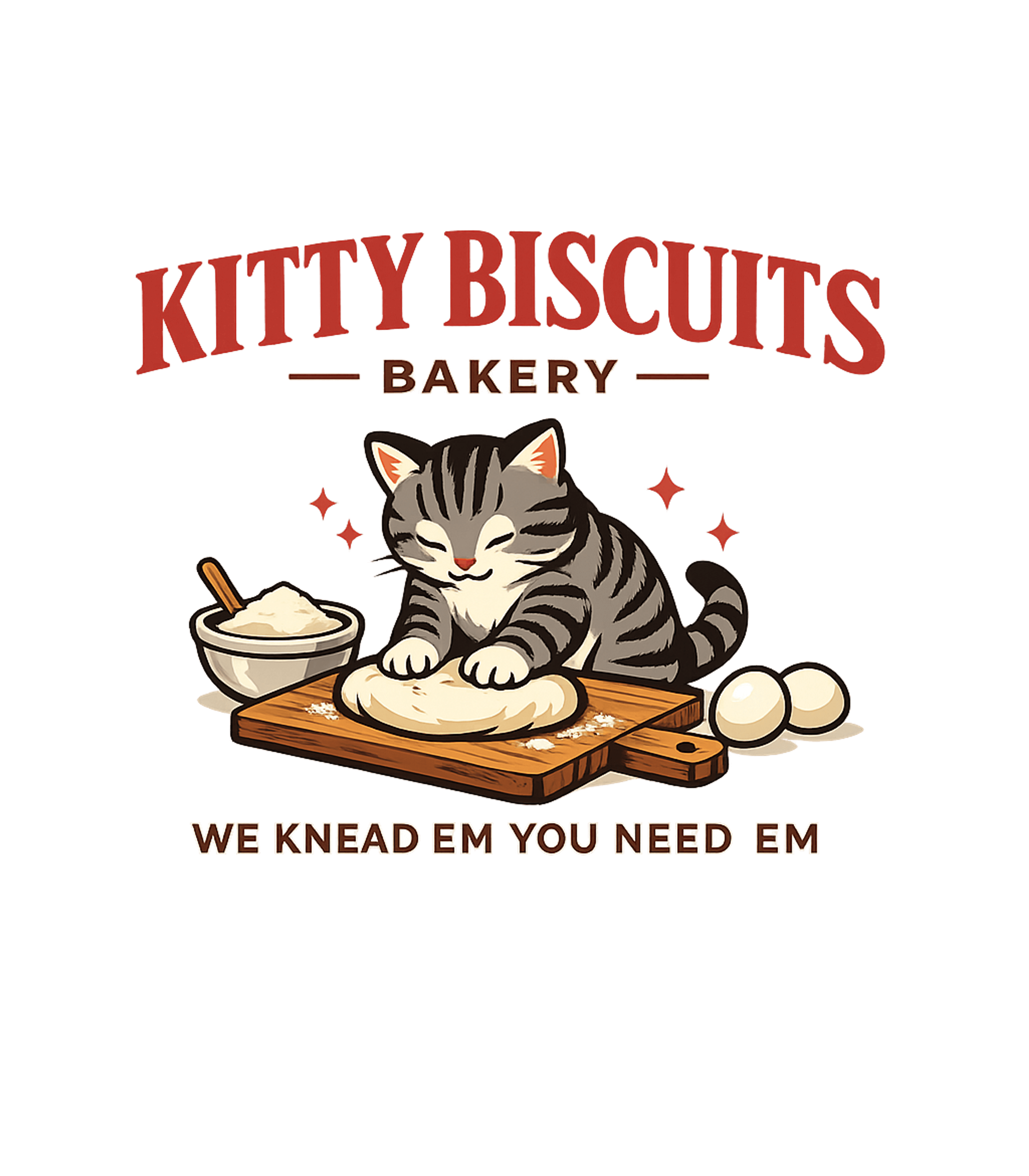 Kitty Biscuits Bakery Cats Crewneck Sweatshirt featuring This charming graphic features a contented tabby cat baking – designed by Geoff Brown @ SunFrog Kitty Biscuits Bakery Cats Crewneck Sweatshirt featuring This charming graphic features a contented tabby cat baking – designed by Geoff Brown @ SunFrog