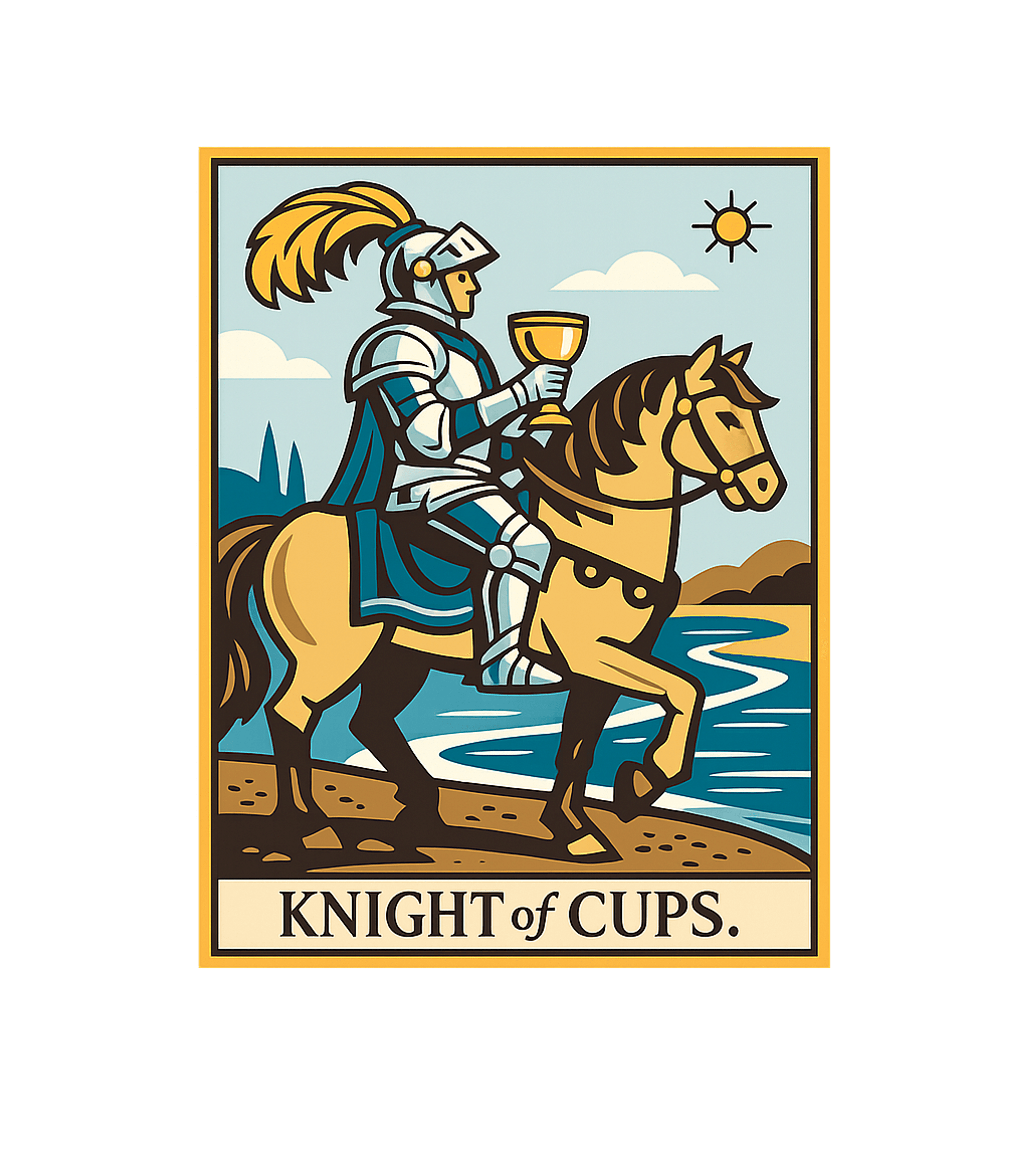 Knight of Cups Tarot Gaming Crewneck Sweatshirt featuring Embrace intuition and creativity with this striking graphic – designed by Geoff Brown @ SunFrog Knight of Cups Tarot Gaming Crewneck Sweatshirt featuring Embrace intuition and creativity with this striking graphic – designed by Geoff Brown @ SunFrog