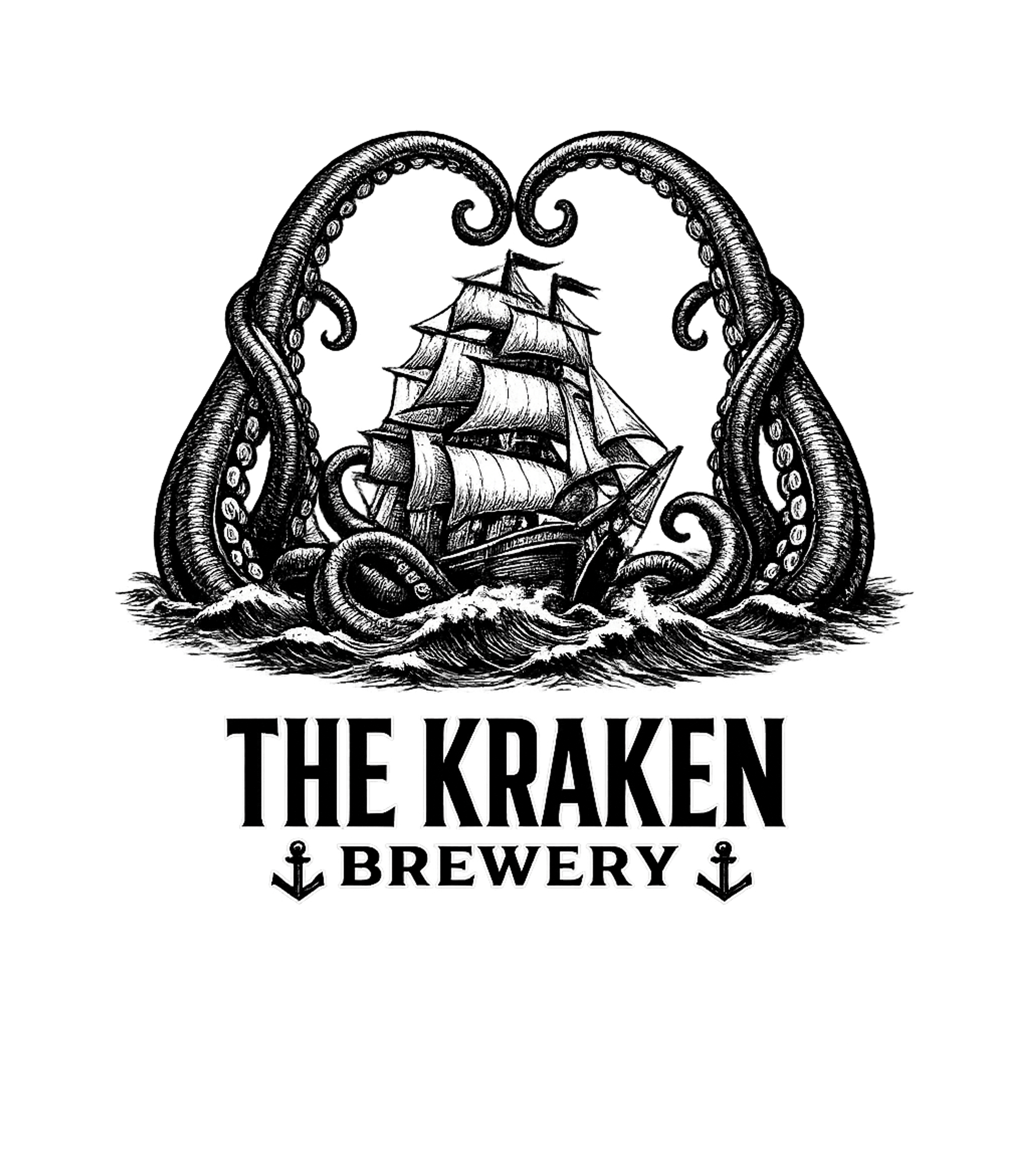 Kraken Brewery Ship Attack Boating Hooded Sweatshirt featuring This dramatic black and white artwork features a sailing shi – designed by Geoff Brown @ SunFrog Kraken Brewery Ship Attack Boating Hooded Sweatshirt featuring This dramatic black and white artwork features a sailing shi – designed by Geoff Brown @ SunFrog