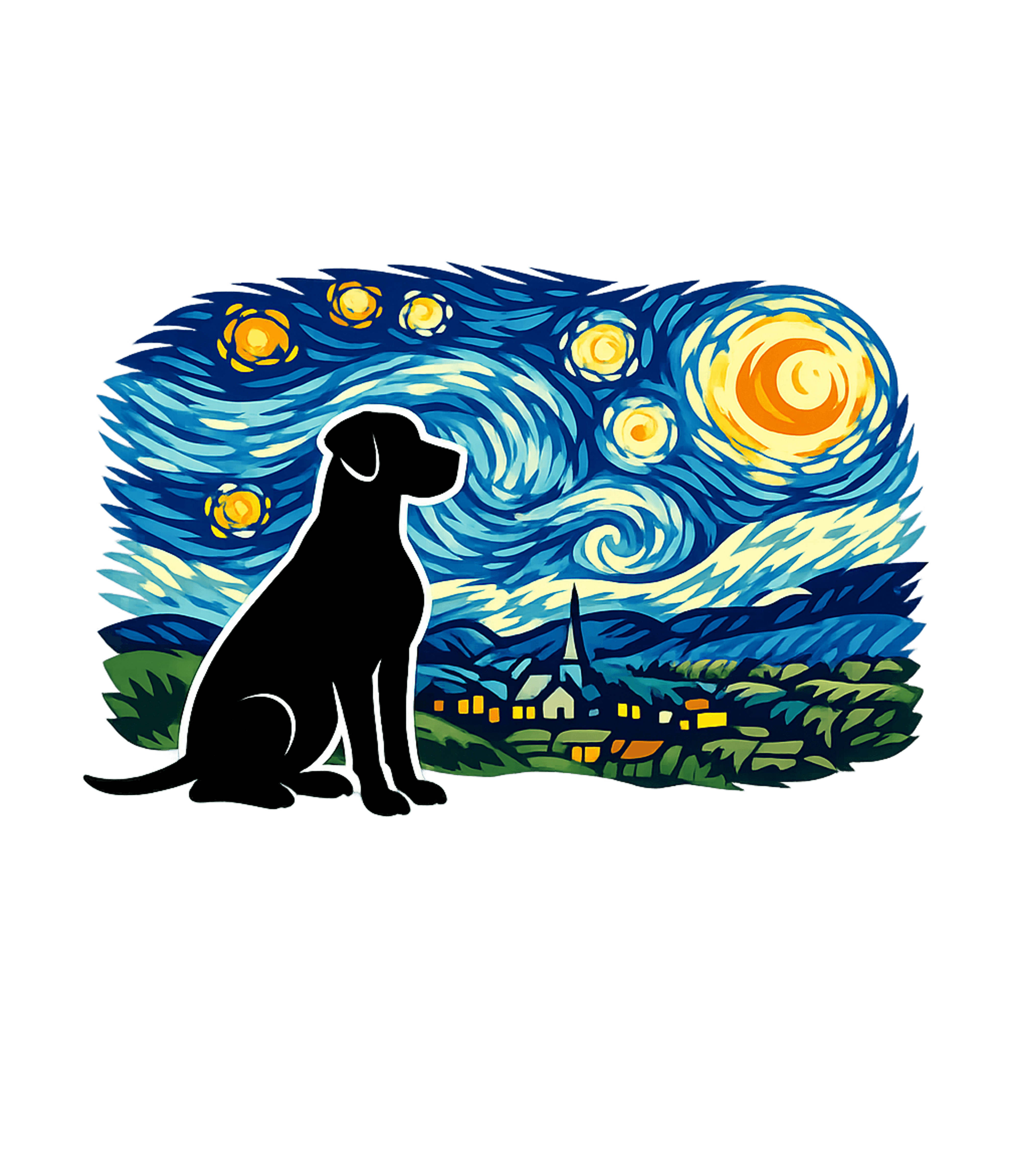 Labrador Starry Night Dogs Premium T-Shirt featuring This unique t-shirt features a loyal dog silhouette against – designed by Geoff Brown @ SunFrog Labrador Starry Night Dogs Premium T-Shirt featuring This unique t-shirt features a loyal dog silhouette against – designed by Geoff Brown @ SunFrog