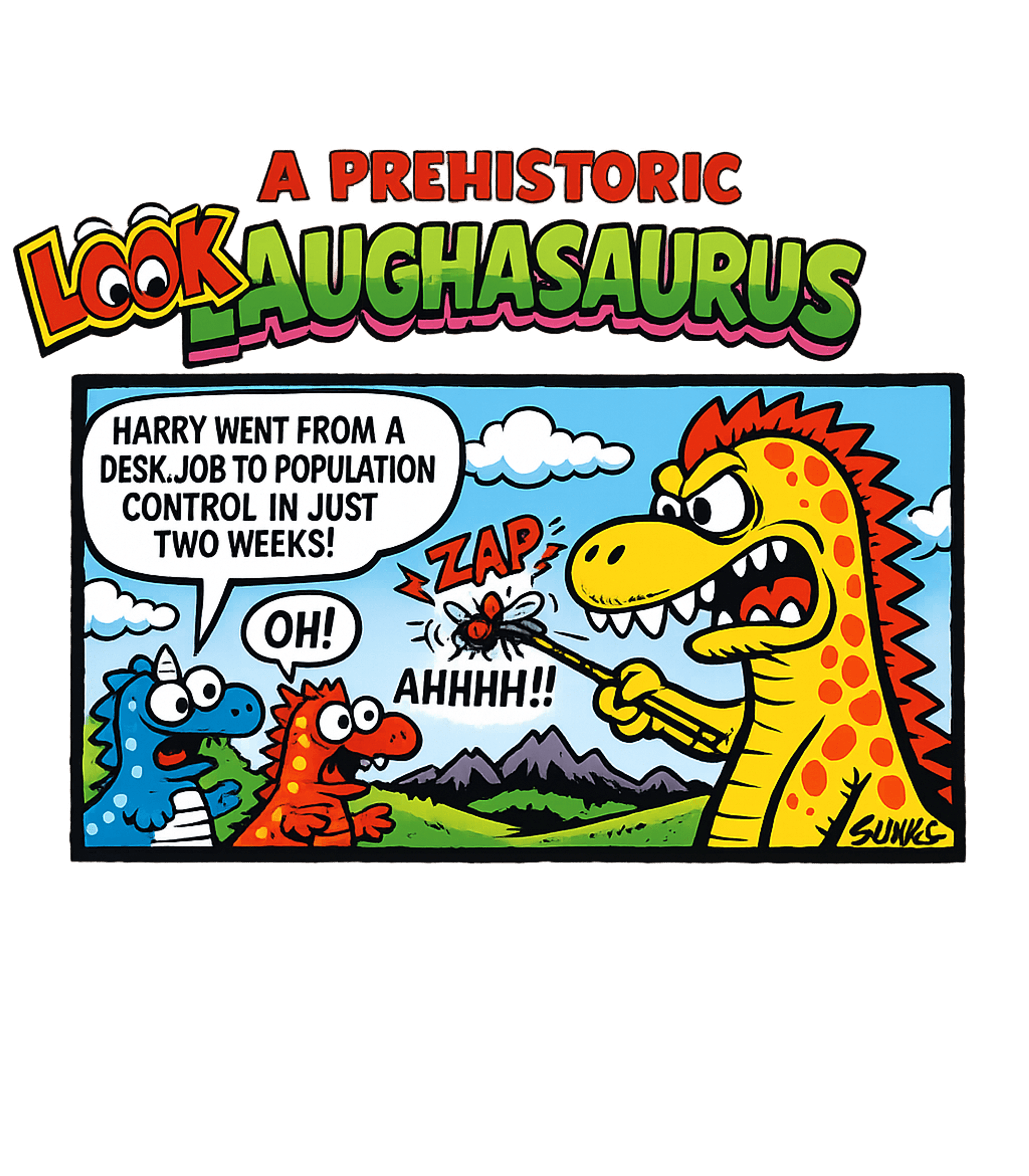 Laughasaurus Control Work / Office Humor Premium T-Shirt featuring This comic-style t-shirt features a "Laughasaurus" dinosaur – designed by Geoff Brown @ SunFrog Laughasaurus Control Work / Office Humor Premium T-Shirt featuring This comic-style t-shirt features a "Laughasaurus" dinosaur – designed by Geoff Brown @ SunFrog