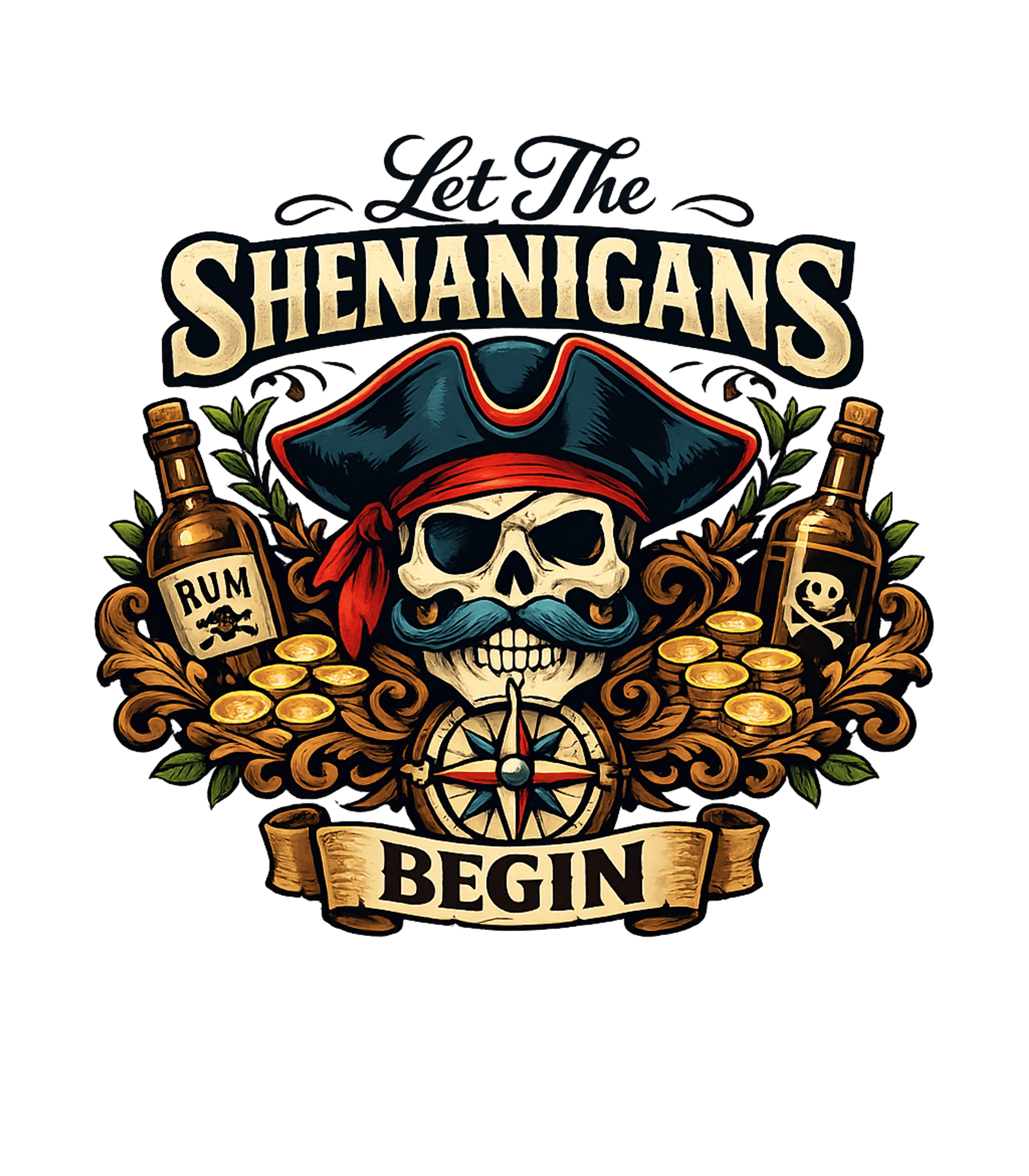 Let Shenanigans Begin Boating Crewneck Sweatshirt featuring Embrace a swashbuckling spirit with this vibrant pirate skul – designed by Geoff Brown @ SunFrog Let Shenanigans Begin Boating Crewneck Sweatshirt featuring Embrace a swashbuckling spirit with this vibrant pirate skul – designed by Geoff Brown @ SunFrog