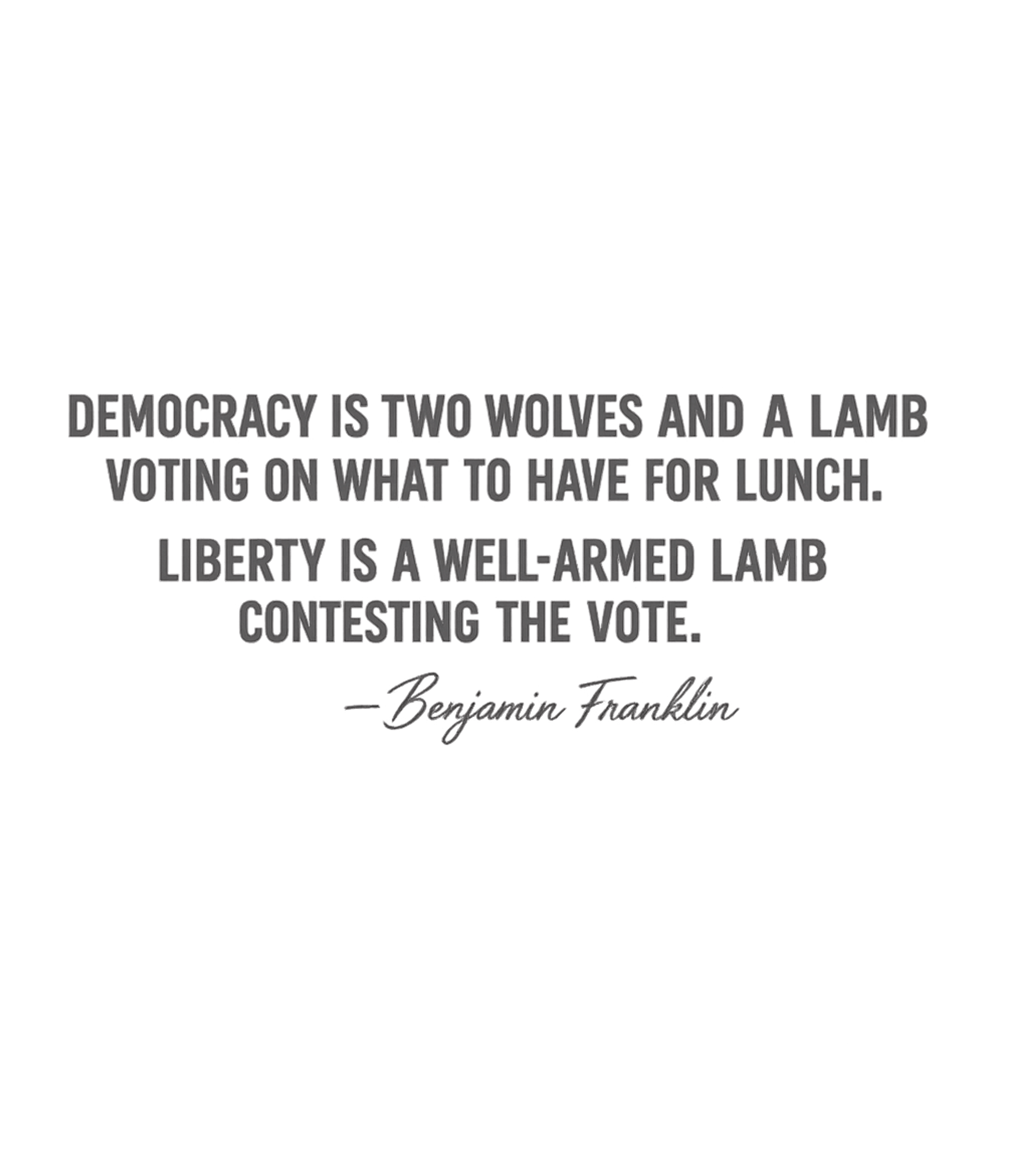 Liberty Well-Armed Lamb Freedom / Constitution Premium T-Shirt featuring This powerful graphic features a thought-provoking quote att – designed by Geoff Brown @ SunFrog Liberty Well-Armed Lamb Freedom / Constitution Premium T-Shirt featuring This powerful graphic features a thought-provoking quote att – designed by Geoff Brown @ SunFrog
