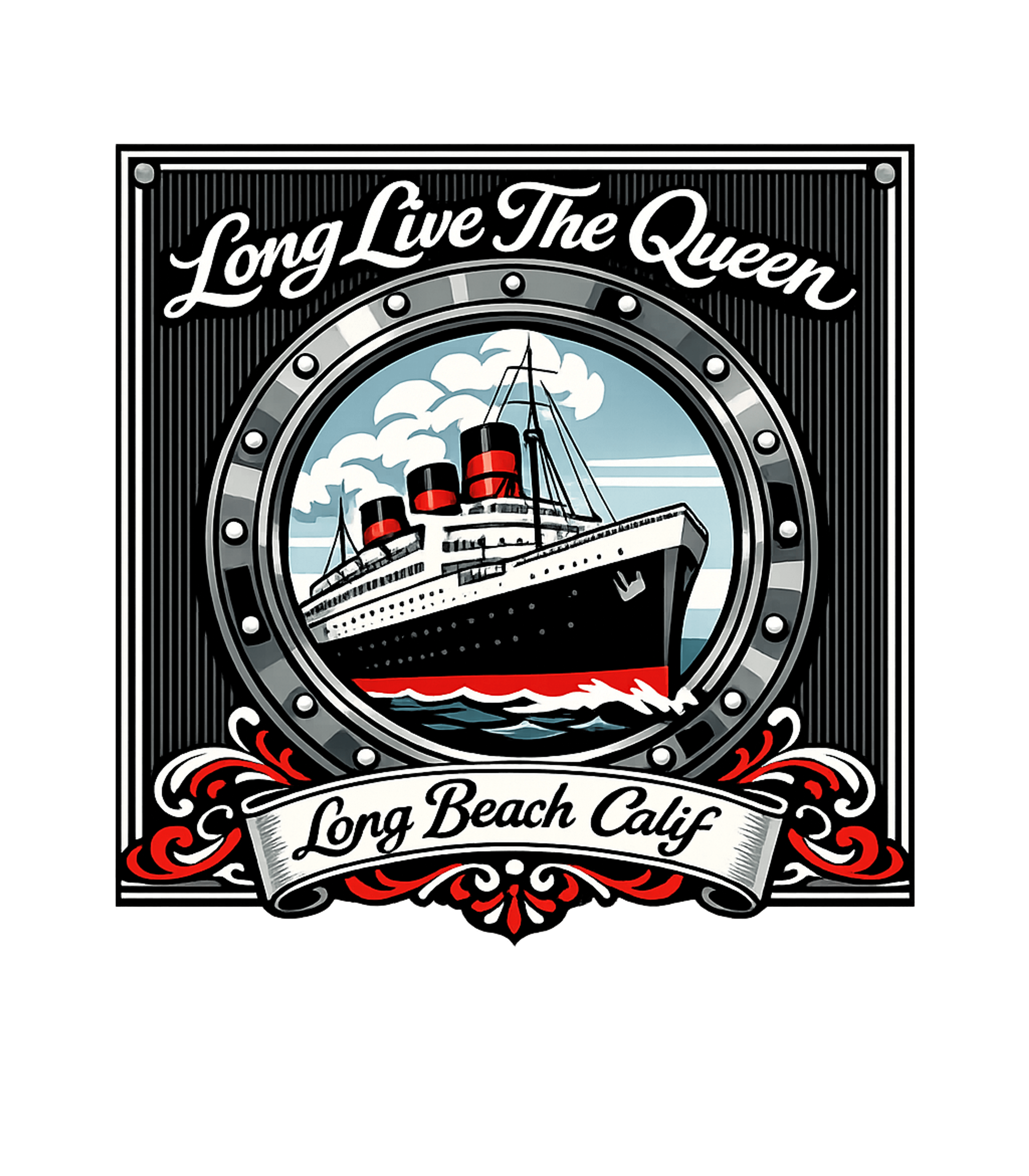 Long Live Queen Long Beach California Premium T-Shirt featuring Celebrate nautical history with this retro graphic featuring – designed by Geoff Brown @ SunFrog Long Live Queen Long Beach California Premium T-Shirt featuring Celebrate nautical history with this retro graphic featuring – designed by Geoff Brown @ SunFrog