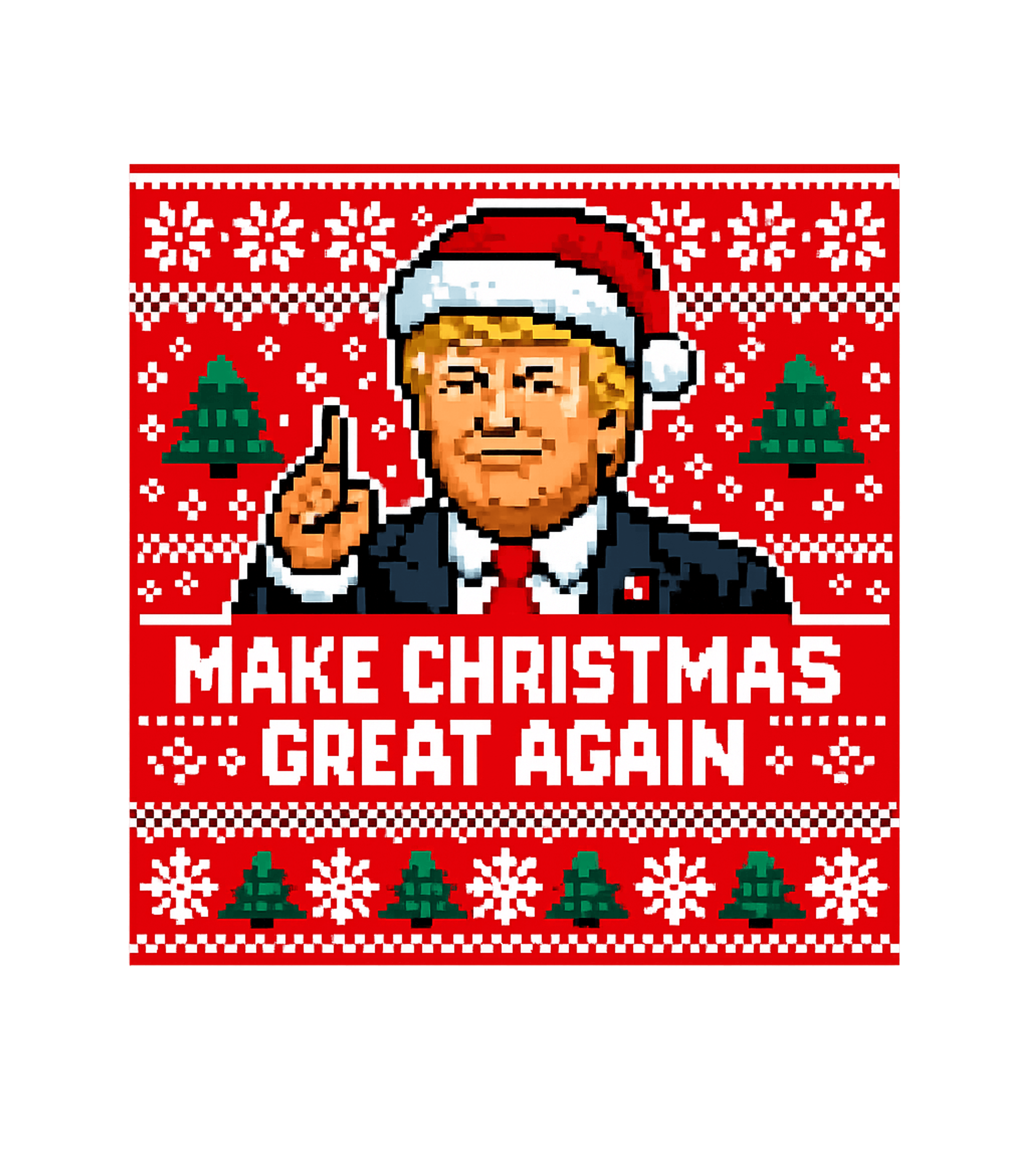 Make Christmas Great Again Meme Humor Premium T-Shirt featuring This pixelated design features a festive political message, – designed by Geoff Brown @ SunFrog Make Christmas Great Again Meme Humor Premium T-Shirt featuring This pixelated design features a festive political message, – designed by Geoff Brown @ SunFrog