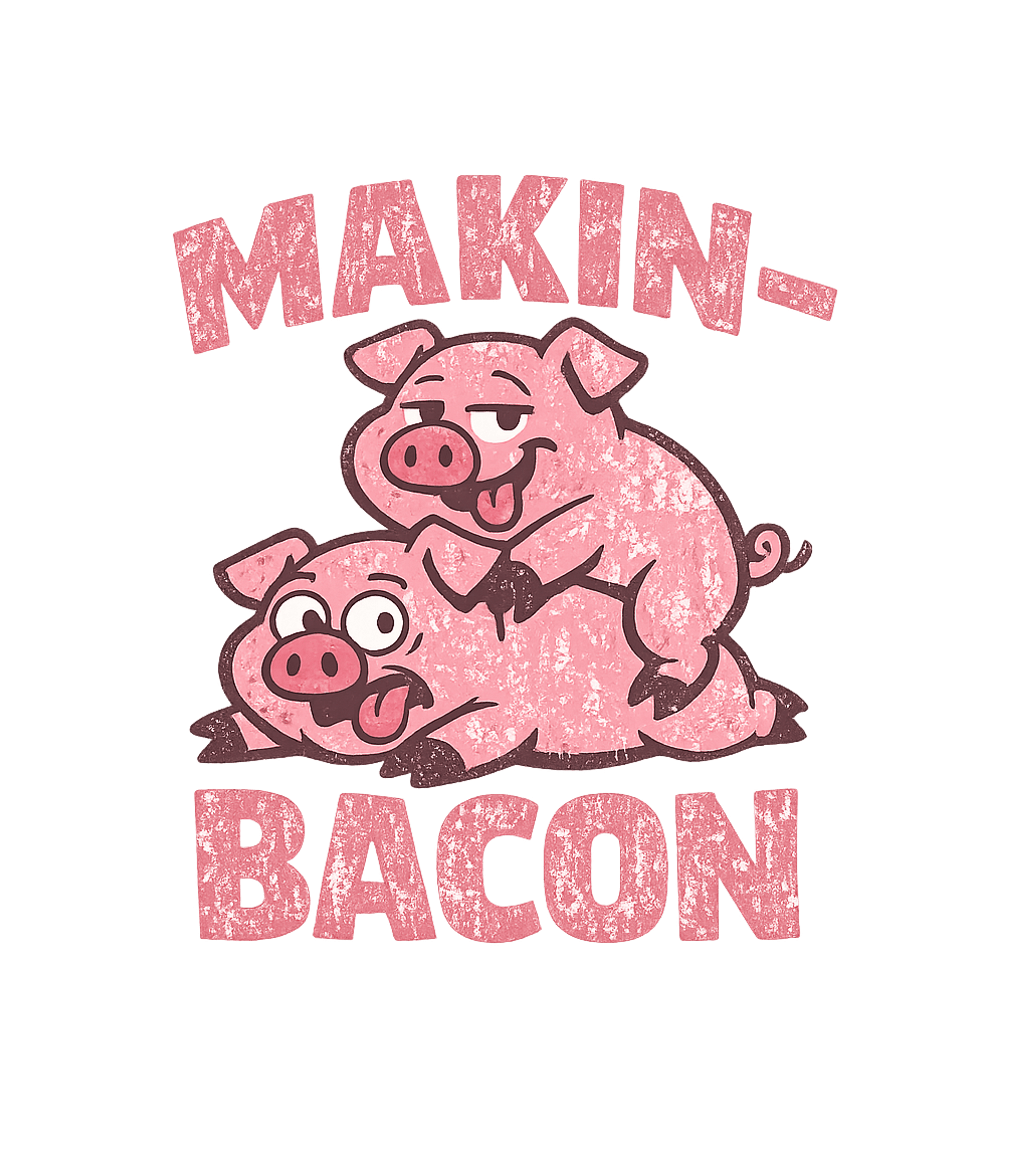 Makin' Bacon Pigs Dad Jokes Premium T-Shirt featuring This humorous design features two cartoon pigs in a playful, – designed by Geoff Brown @ SunFrog Makin' Bacon Pigs Dad Jokes Premium T-Shirt featuring This humorous design features two cartoon pigs in a playful, – designed by Geoff Brown @ SunFrog