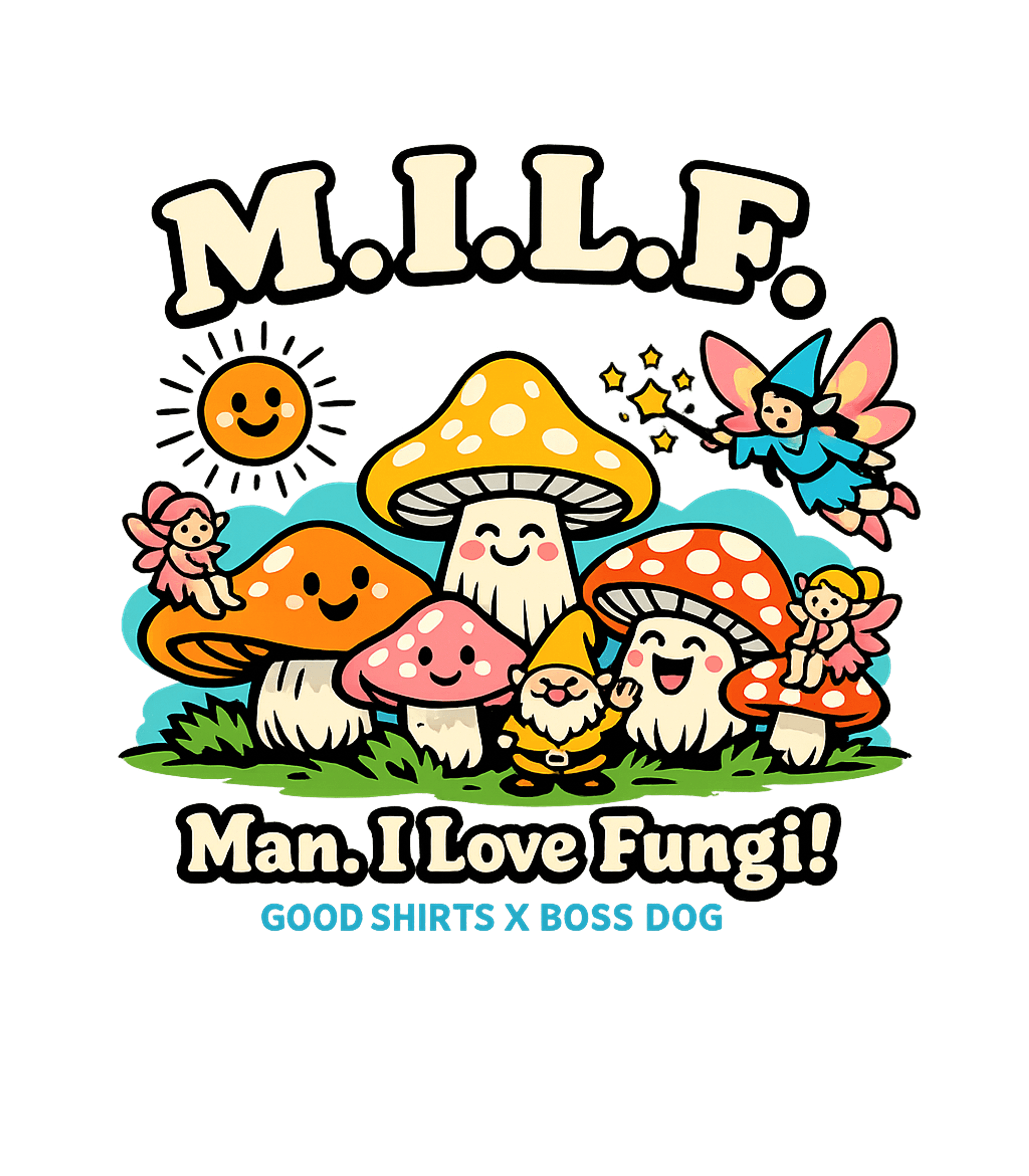 Man I Love Fungi Meme Humor Premium T-Shirt featuring This whimsical t-shirt features a charming collection of hap – designed by Geoff Brown @ SunFrog Man I Love Fungi Meme Humor Premium T-Shirt featuring This whimsical t-shirt features a charming collection of hap – designed by Geoff Brown @ SunFrog