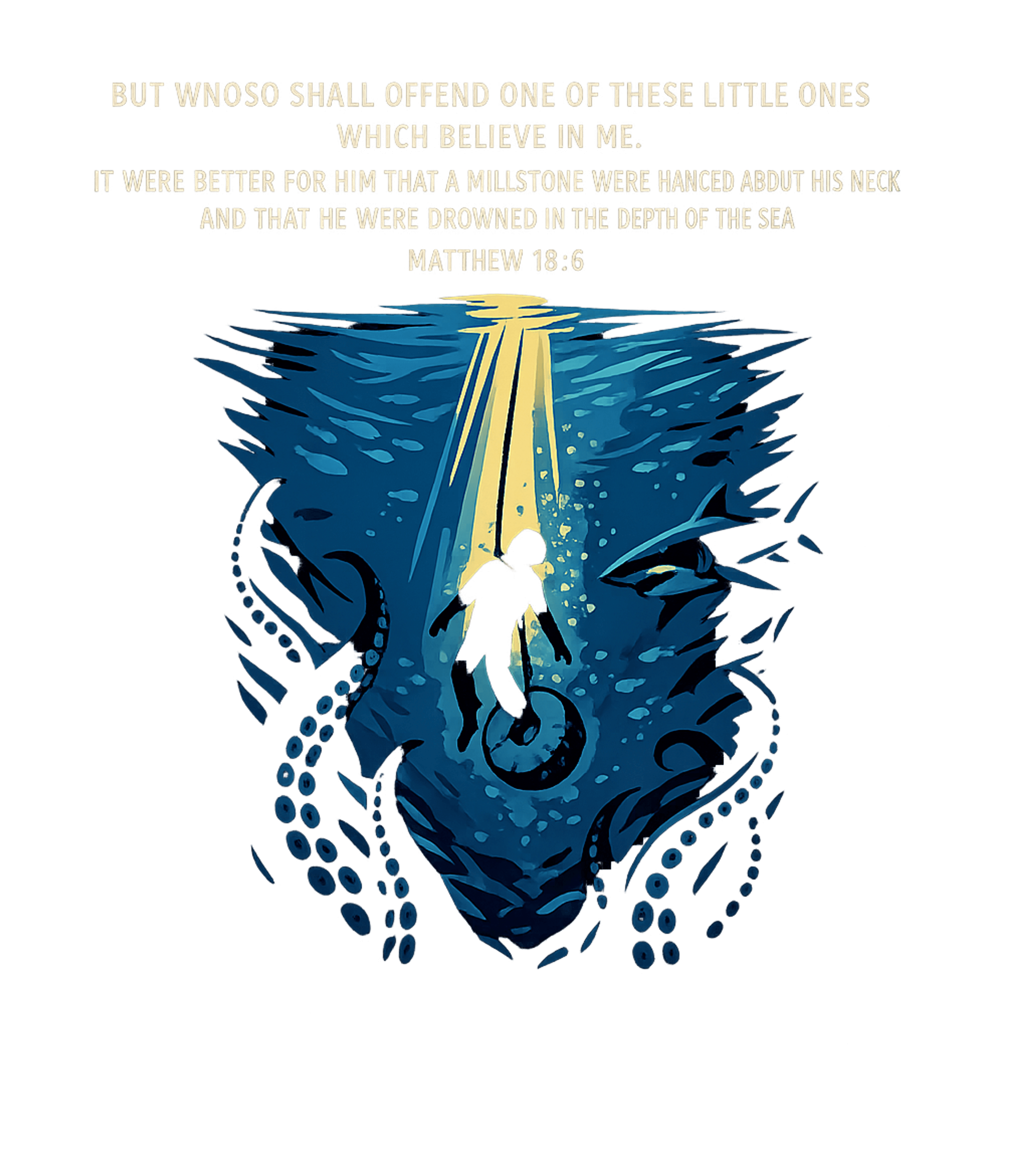 Matthew 18:6 Warning Bible Verses Crewneck Sweatshirt featuring This striking graphic illustrates the solemn warning from Ma – designed by Geoff Brown @ SunFrog Matthew 18:6 Warning Bible Verses Crewneck Sweatshirt featuring This striking graphic illustrates the solemn warning from Ma – designed by Geoff Brown @ SunFrog