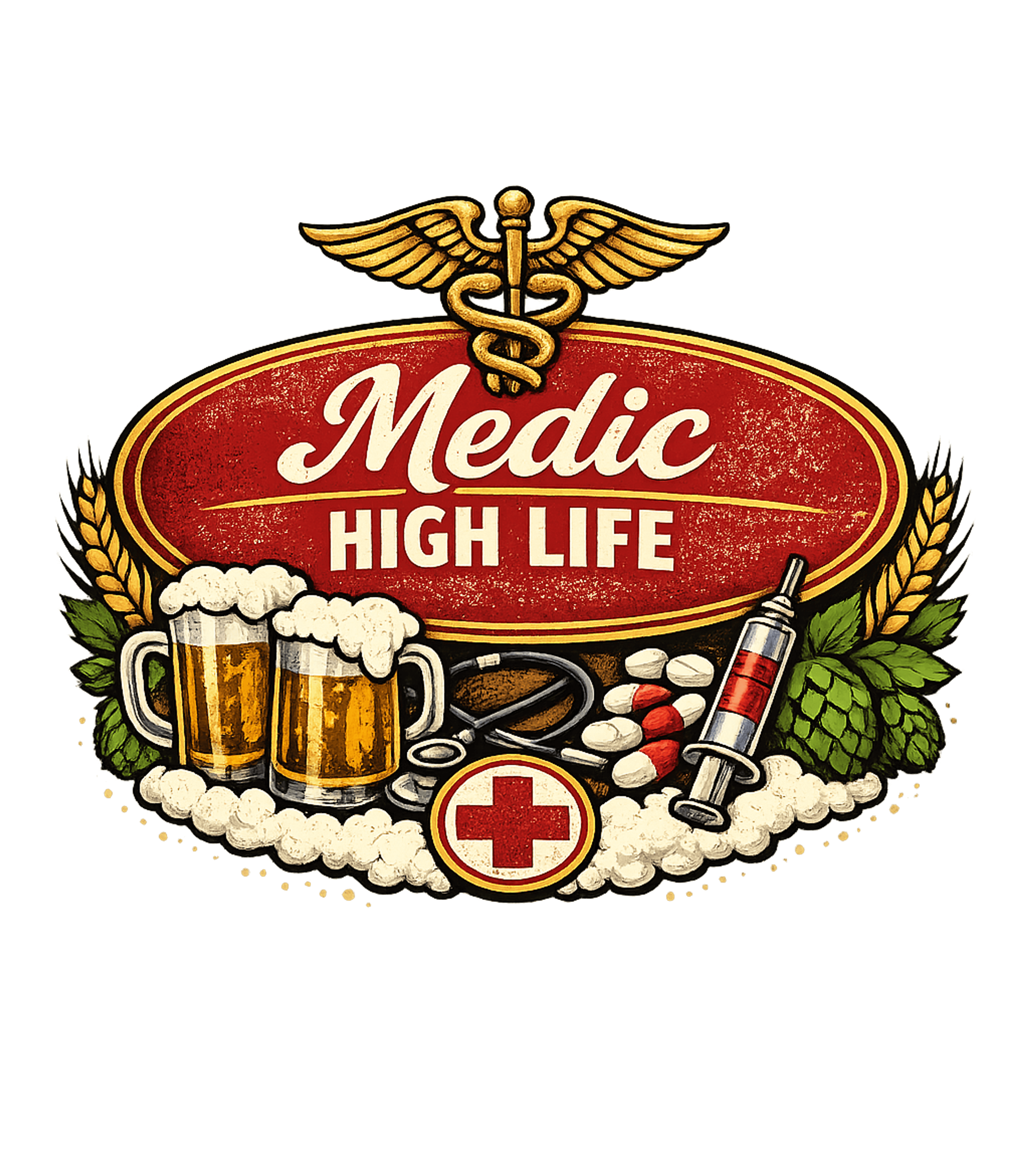 Medic High Life EMS Premium T-Shirt featuring Celebrate the dedicated life of a medic with this vintage-in – designed by Geoff Brown @ SunFrog Medic High Life EMS Premium T-Shirt featuring Celebrate the dedicated life of a medic with this vintage-in – designed by Geoff Brown @ SunFrog