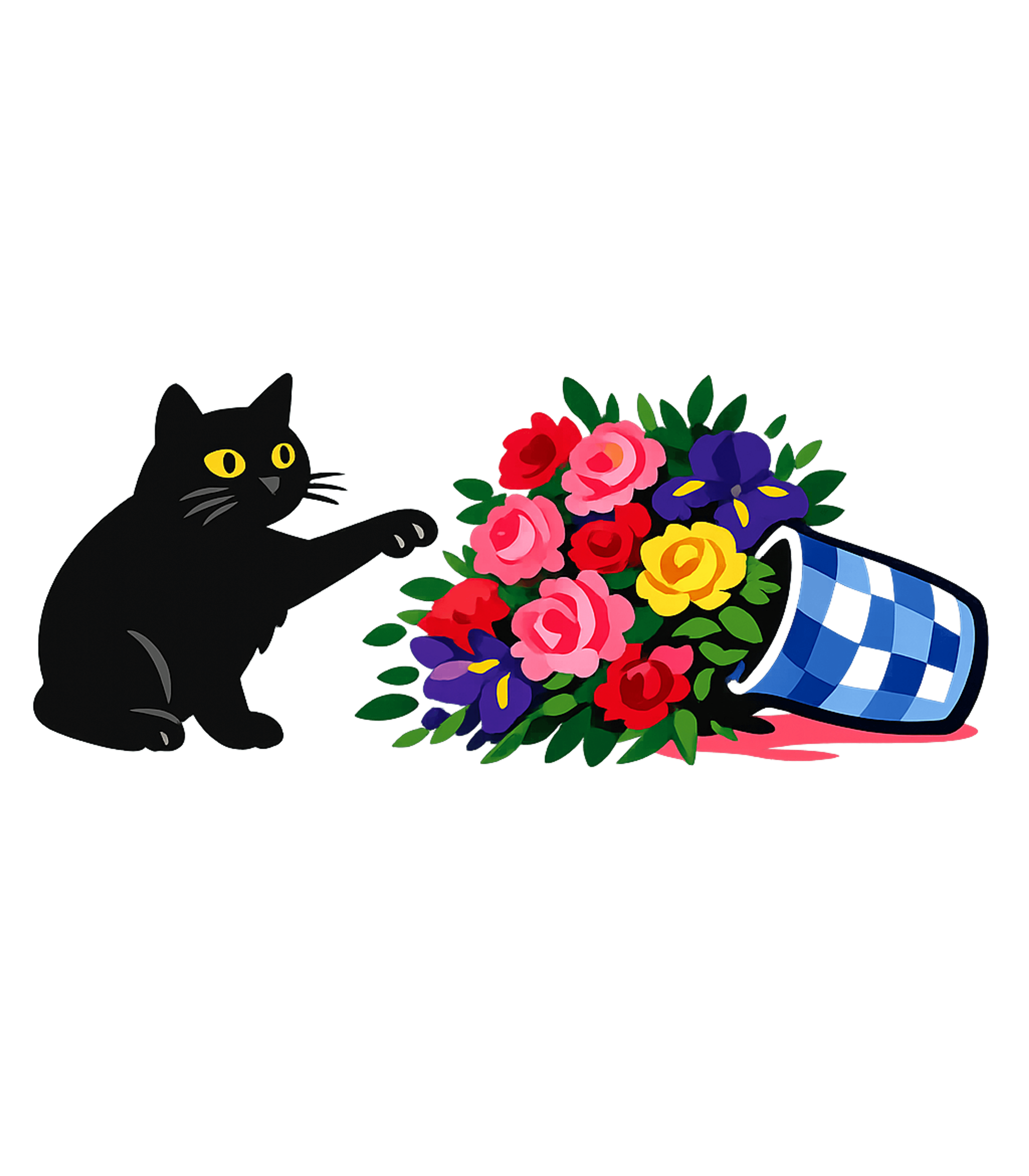 Mischievous Cat Flowers Cats Hooded Sweatshirt featuring A playful graphic featuring a black cat caught in the act of – designed by Geoff Brown @ SunFrog Mischievous Cat Flowers Cats Hooded Sweatshirt featuring A playful graphic featuring a black cat caught in the act of – designed by Geoff Brown @ SunFrog