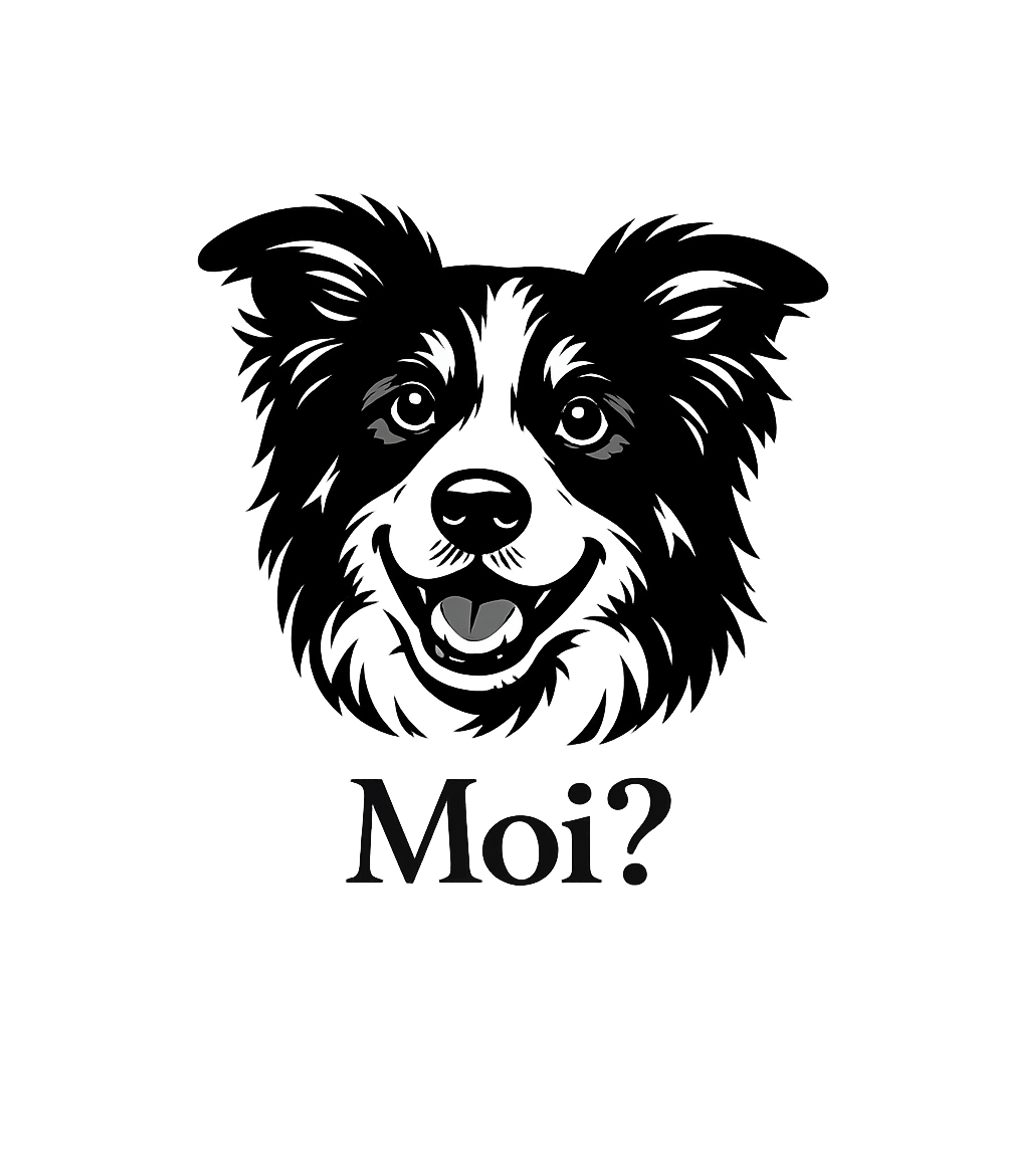 Moi? Innocent Pet Face Dogs Crewneck Sweatshirt featuring A minimalist graphic of a surprised animal face asking 'Moi? – designed by Geoff Brown @ SunFrog Moi? Innocent Pet Face Dogs Crewneck Sweatshirt featuring A minimalist graphic of a surprised animal face asking 'Moi? – designed by Geoff Brown @ SunFrog