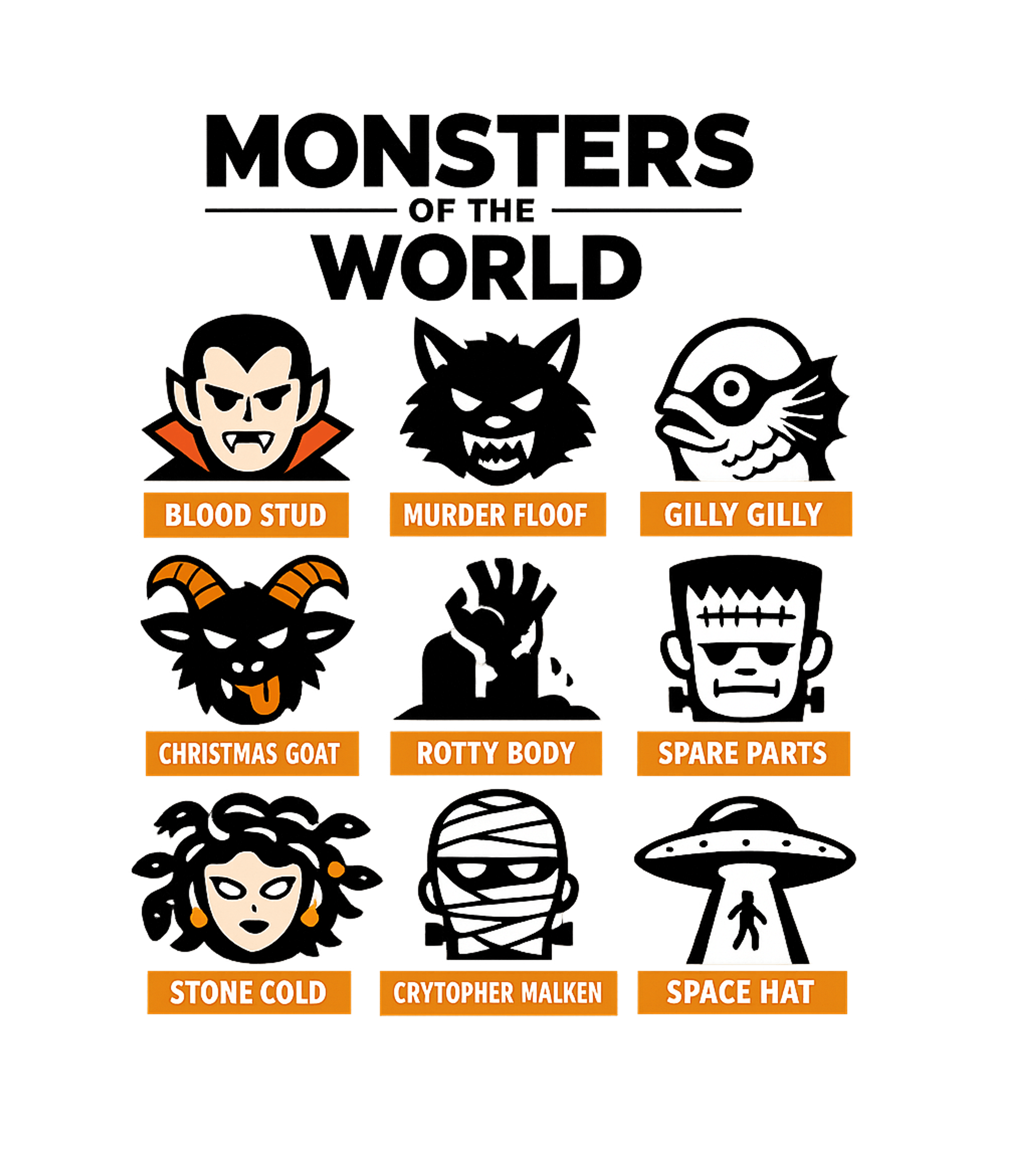 Monster Name Puns halloween Tank Top featuring This fun graphic features nine classic monsters with humorou – designed by Geoff Brown @ SunFrog Monster Name Puns halloween Tank Top featuring This fun graphic features nine classic monsters with humorou – designed by Geoff Brown @ SunFrog