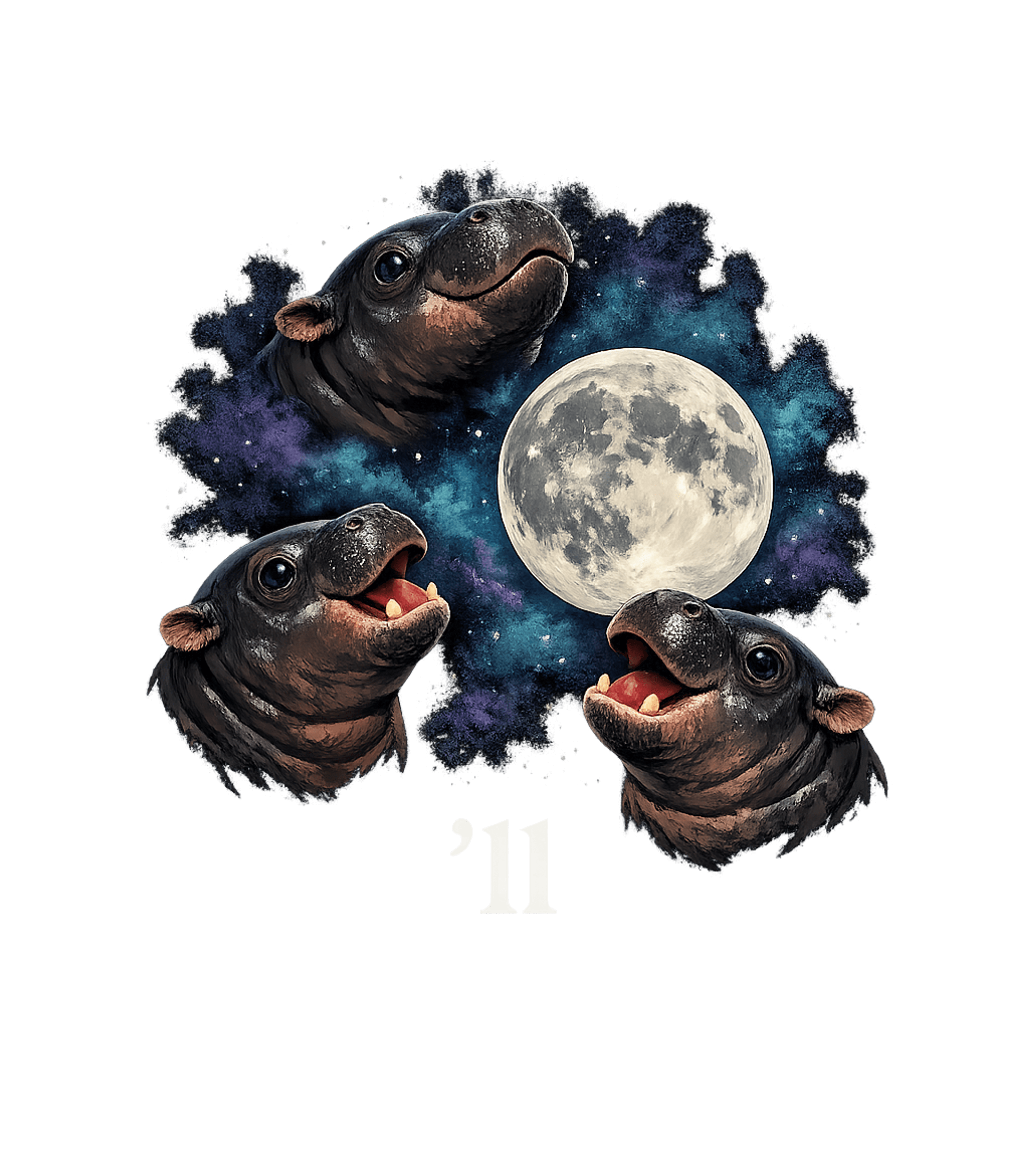 Moonlit Hippo Trio Wildlife Premium T-Shirt featuring Bring a touch of whimsical wonder to your wardrobe with this – designed by Geoff Brown @ SunFrog Moonlit Hippo Trio Wildlife Premium T-Shirt featuring Bring a touch of whimsical wonder to your wardrobe with this – designed by Geoff Brown @ SunFrog