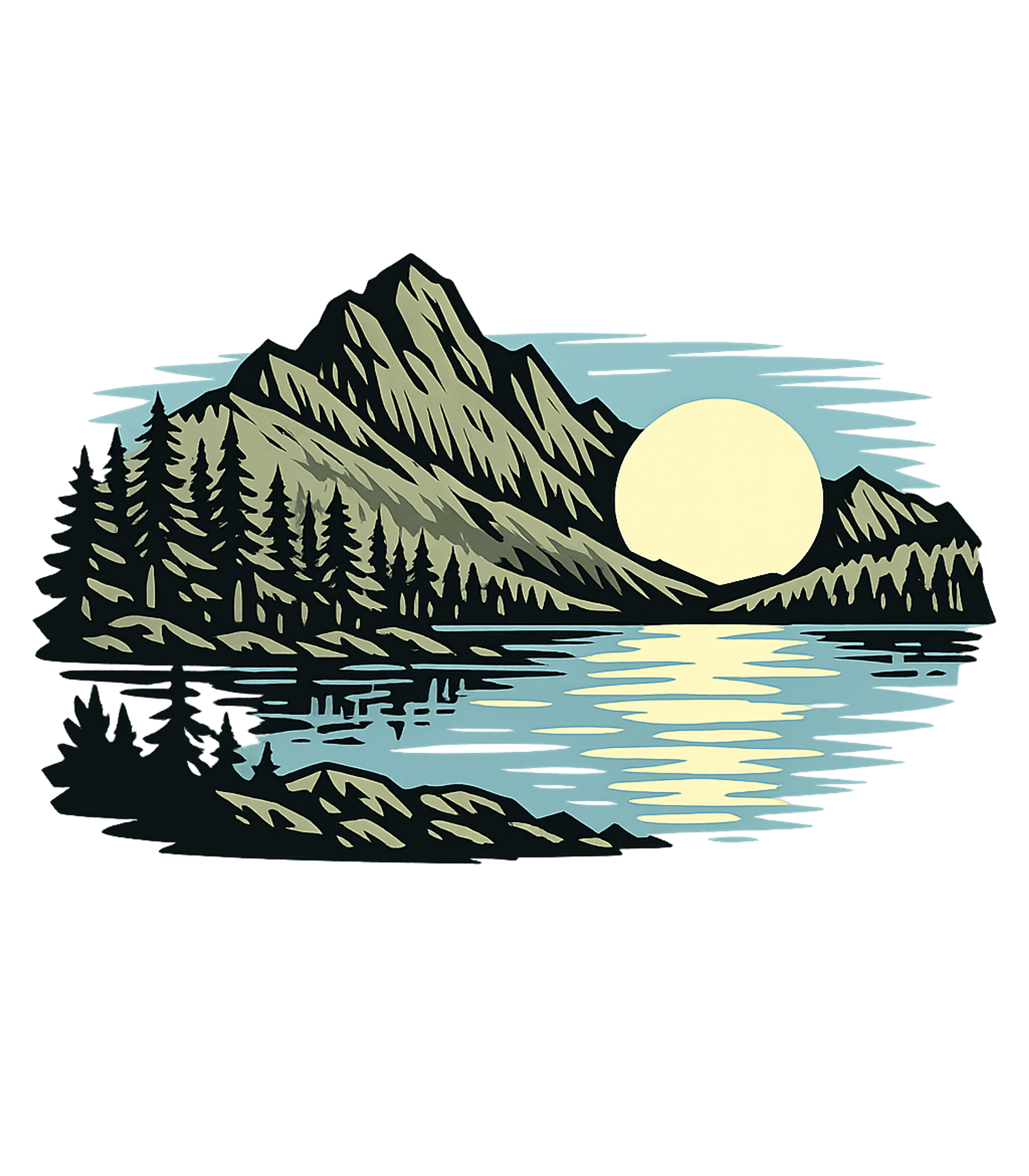 Moonlit Mountain Lake Camping Premium T-Shirt featuring Embrace the tranquility of the wilderness with this stunning – designed by Geoff Brown @ SunFrog Moonlit Mountain Lake Camping Premium T-Shirt featuring Embrace the tranquility of the wilderness with this stunning – designed by Geoff Brown @ SunFrog