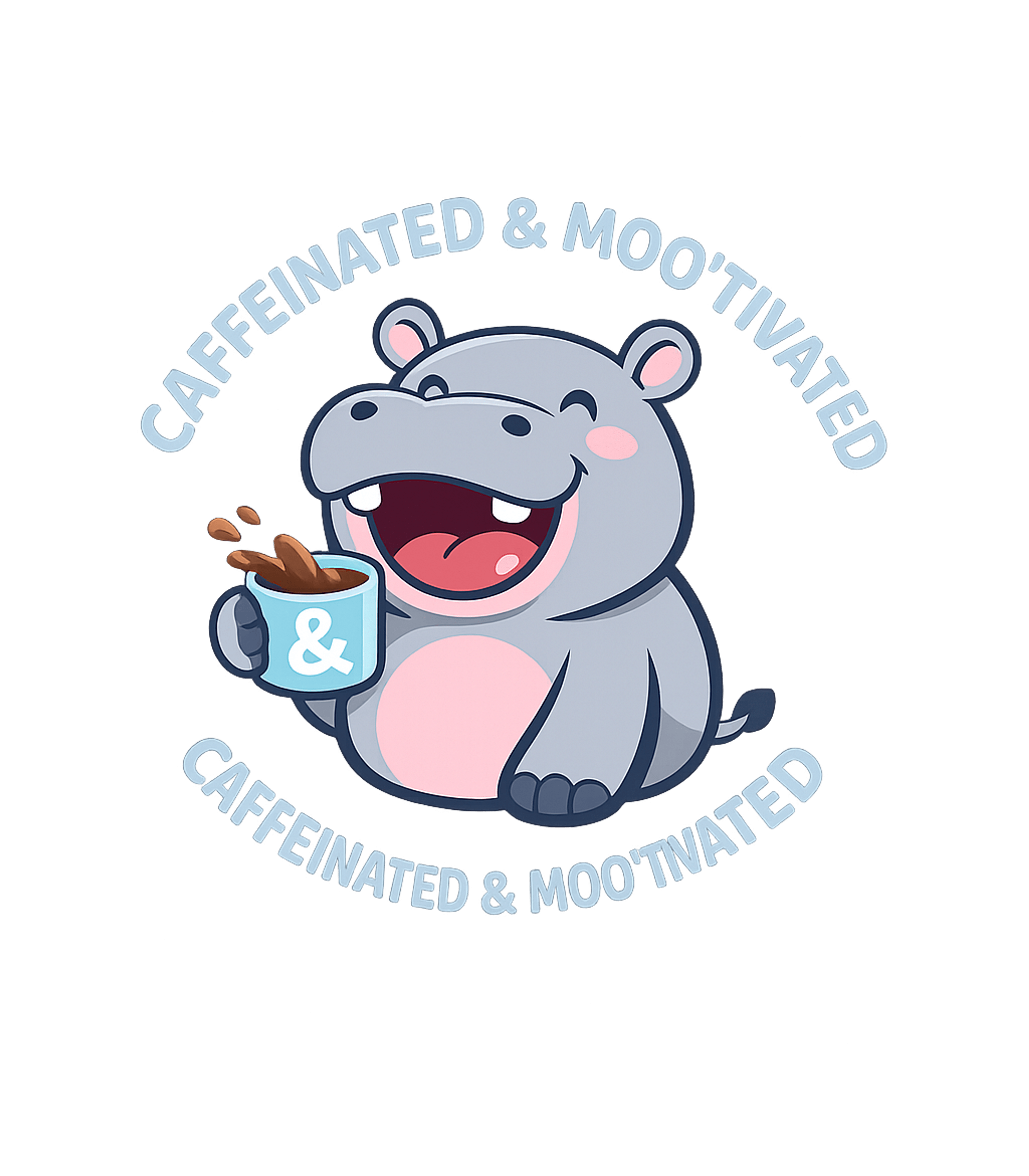 Moo'tivated Coffee Hippo Meme Humor Premium T-Shirt featuring Embrace your energetic side with this adorable design featur – designed by Geoff Brown @ SunFrog Moo'tivated Coffee Hippo Meme Humor Premium T-Shirt featuring Embrace your energetic side with this adorable design featur – designed by Geoff Brown @ SunFrog