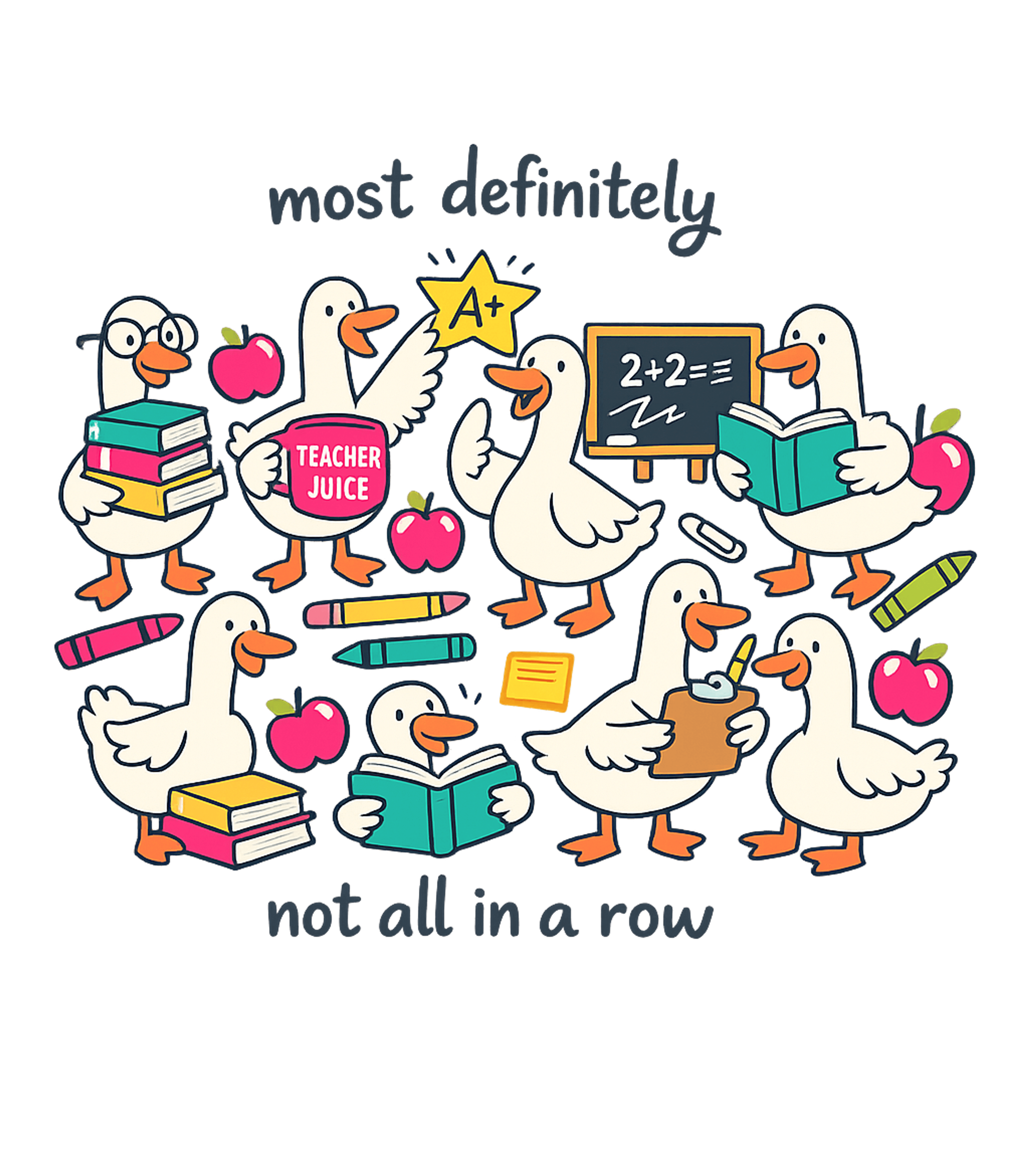 Most Definitely Teacher Ducks Teacher Appreciation Sticker featuring Embrace the delightful chaos of the classroom with this humo – designed by Geoff Brown @ SunFrog Most Definitely Teacher Ducks Teacher Appreciation Sticker featuring Embrace the delightful chaos of the classroom with this humo – designed by Geoff Brown @ SunFrog