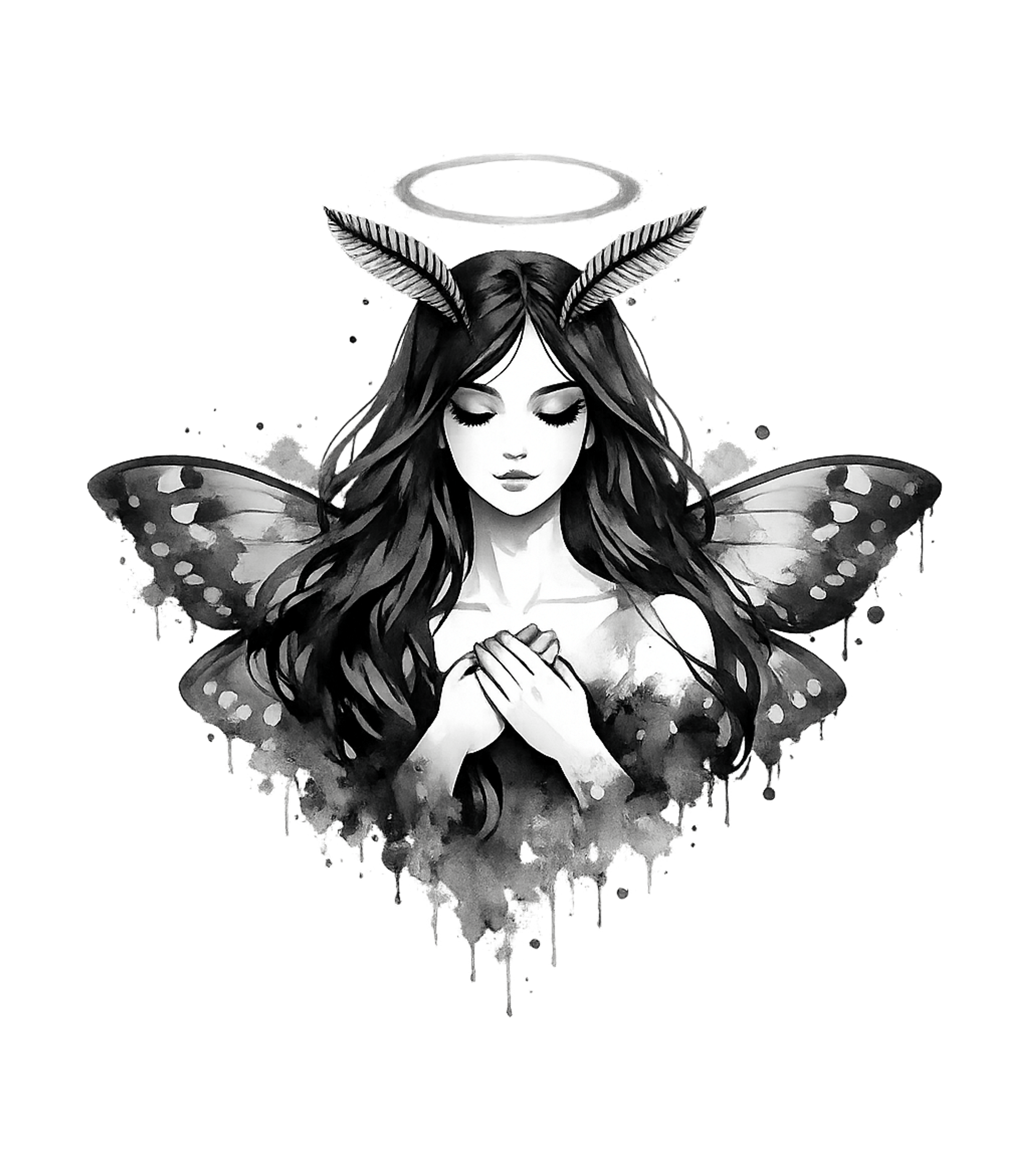 Moth Angel Serenity Inspirational Messages Premium T-Shirt featuring Embrace the mystical with this grayscale design featuring an – designed by Geoff Brown @ SunFrog Moth Angel Serenity Inspirational Messages Premium T-Shirt featuring Embrace the mystical with this grayscale design featuring an – designed by Geoff Brown @ SunFrog