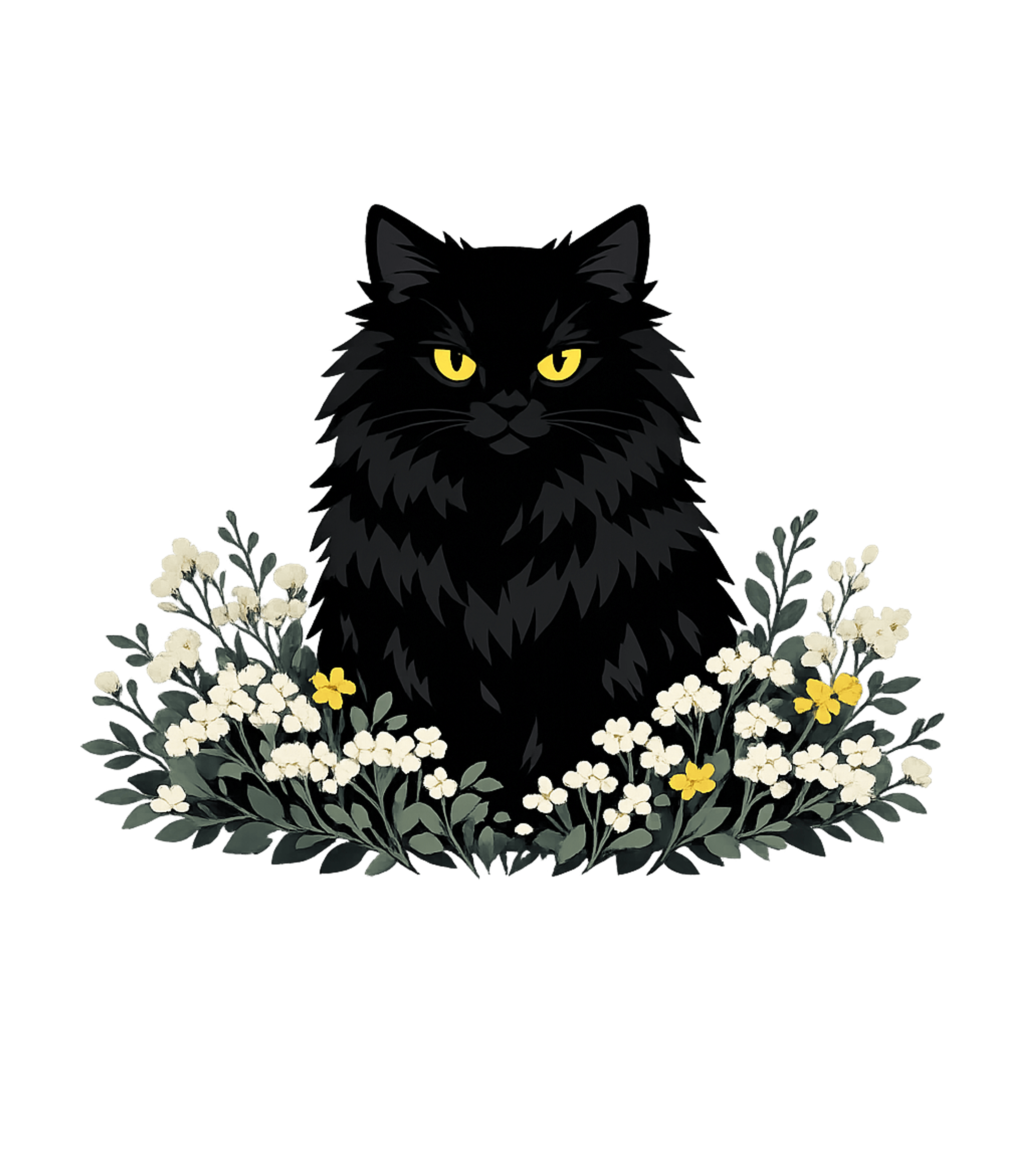 Mysterious Black Cat Floral Cats Sticker featuring This striking graphic features a mysterious black cat with p – designed by Geoff Brown @ SunFrog Mysterious Black Cat Floral Cats Sticker featuring This striking graphic features a mysterious black cat with p – designed by Geoff Brown @ SunFrog